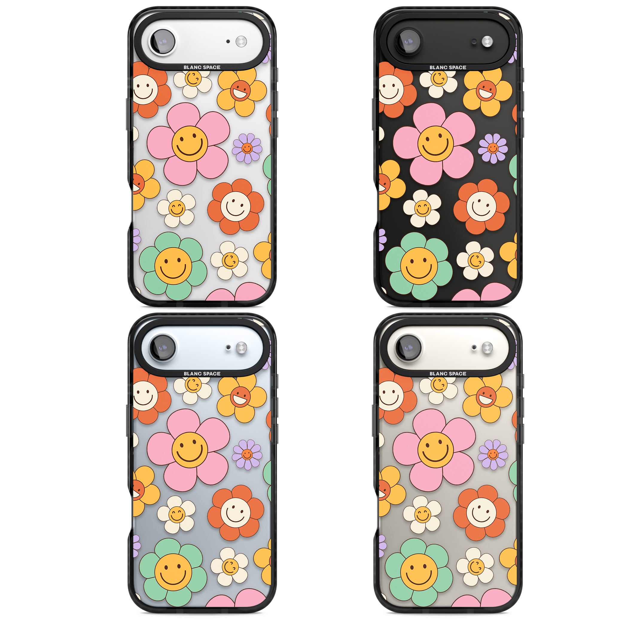 Happy Blossoms iPhone 17 Air Impact Black Phone Case APT Impact Protection