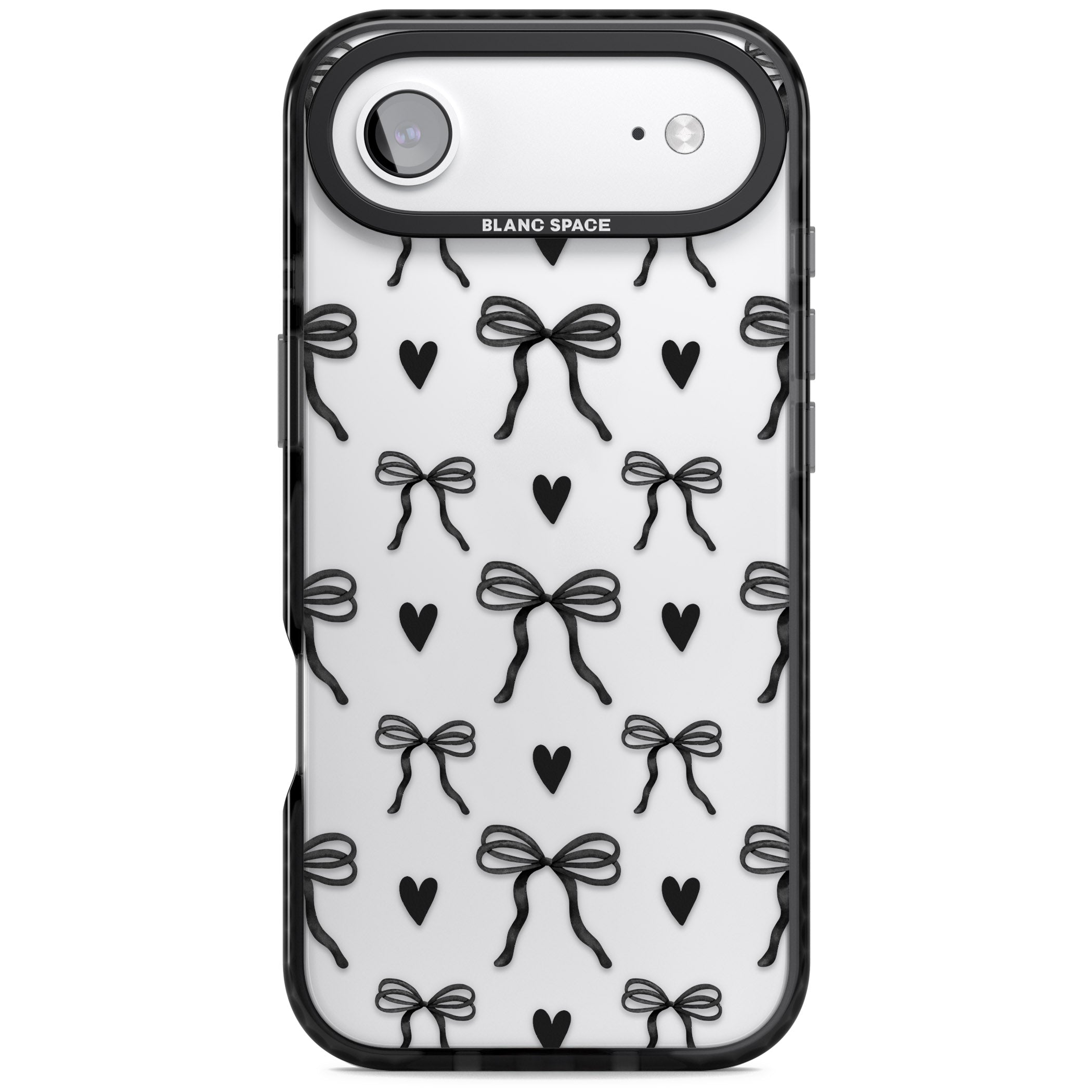 Black Bows & Hearts iPhone 17 Air Impact Black Phone Case