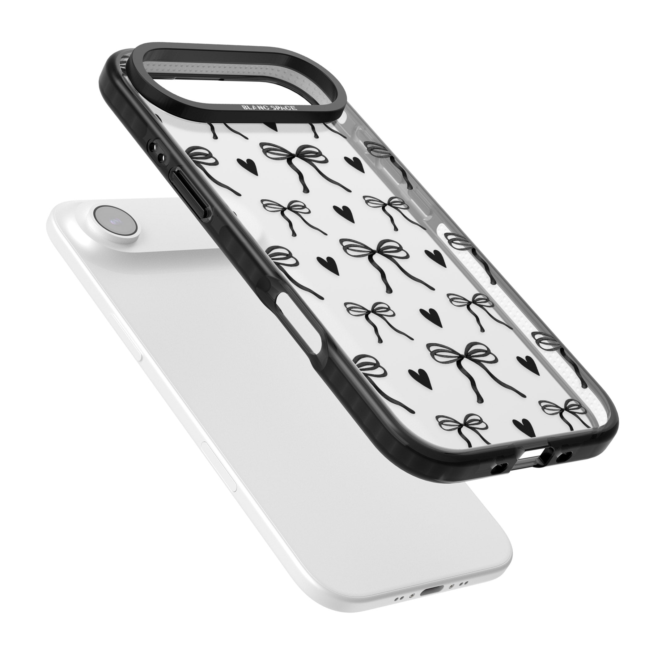Black Bows & Hearts iPhone 17 Air Impact Black Phone Case Colours