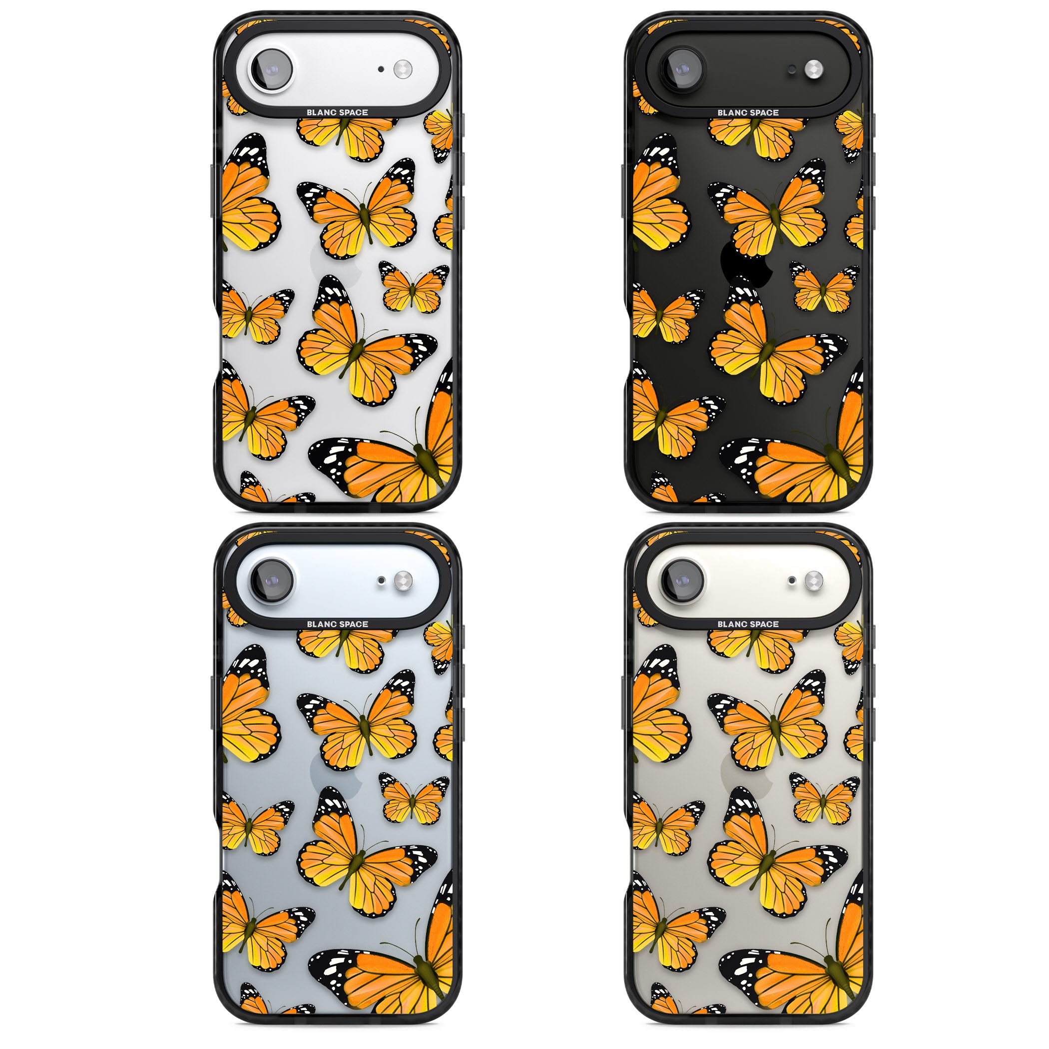 Sun Yellow Butterflies iPhone 17 Air Impact Black Phone Case APT Impact Protection