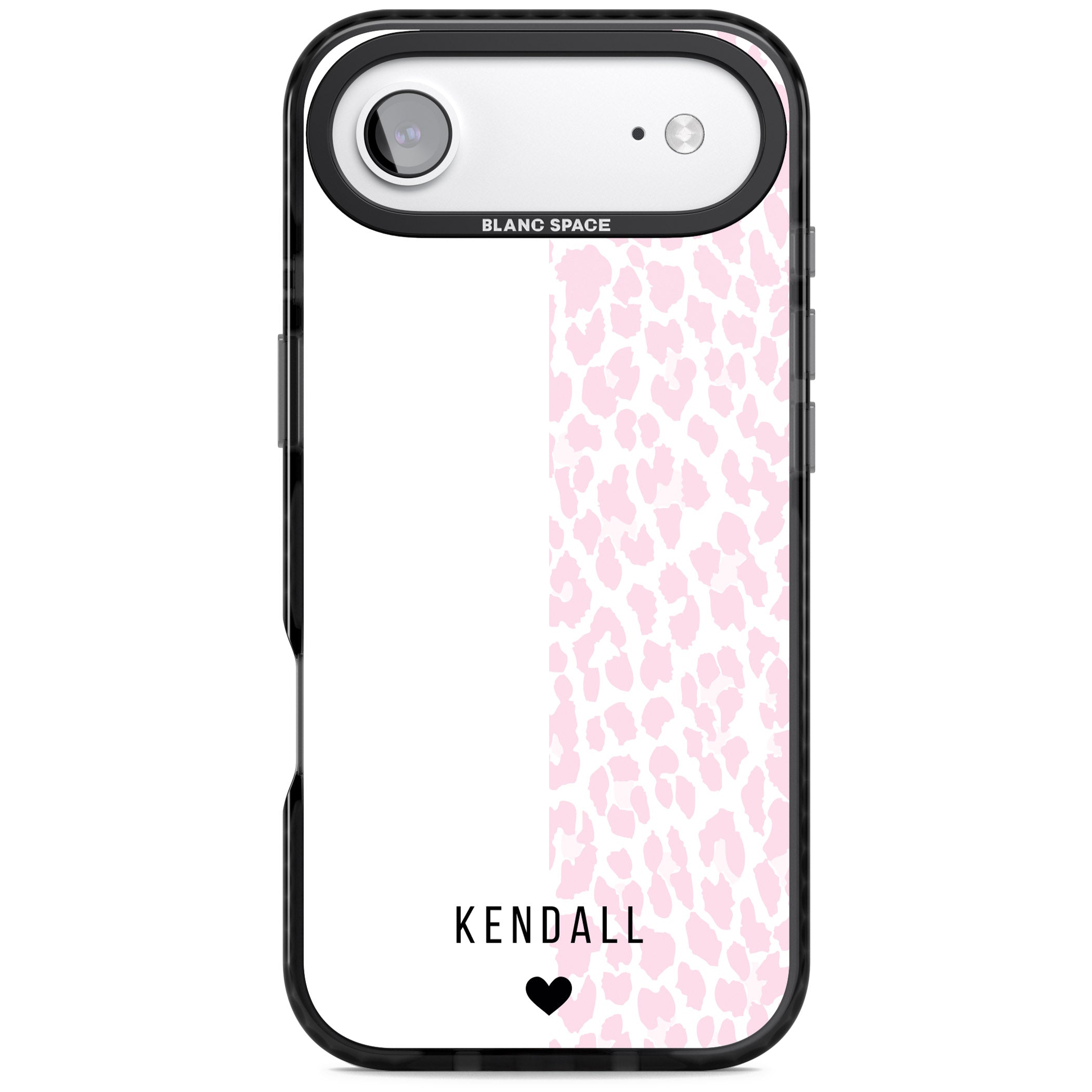 Personalised Pink Leopard iPhone 17 Air Impact Black Phone Case