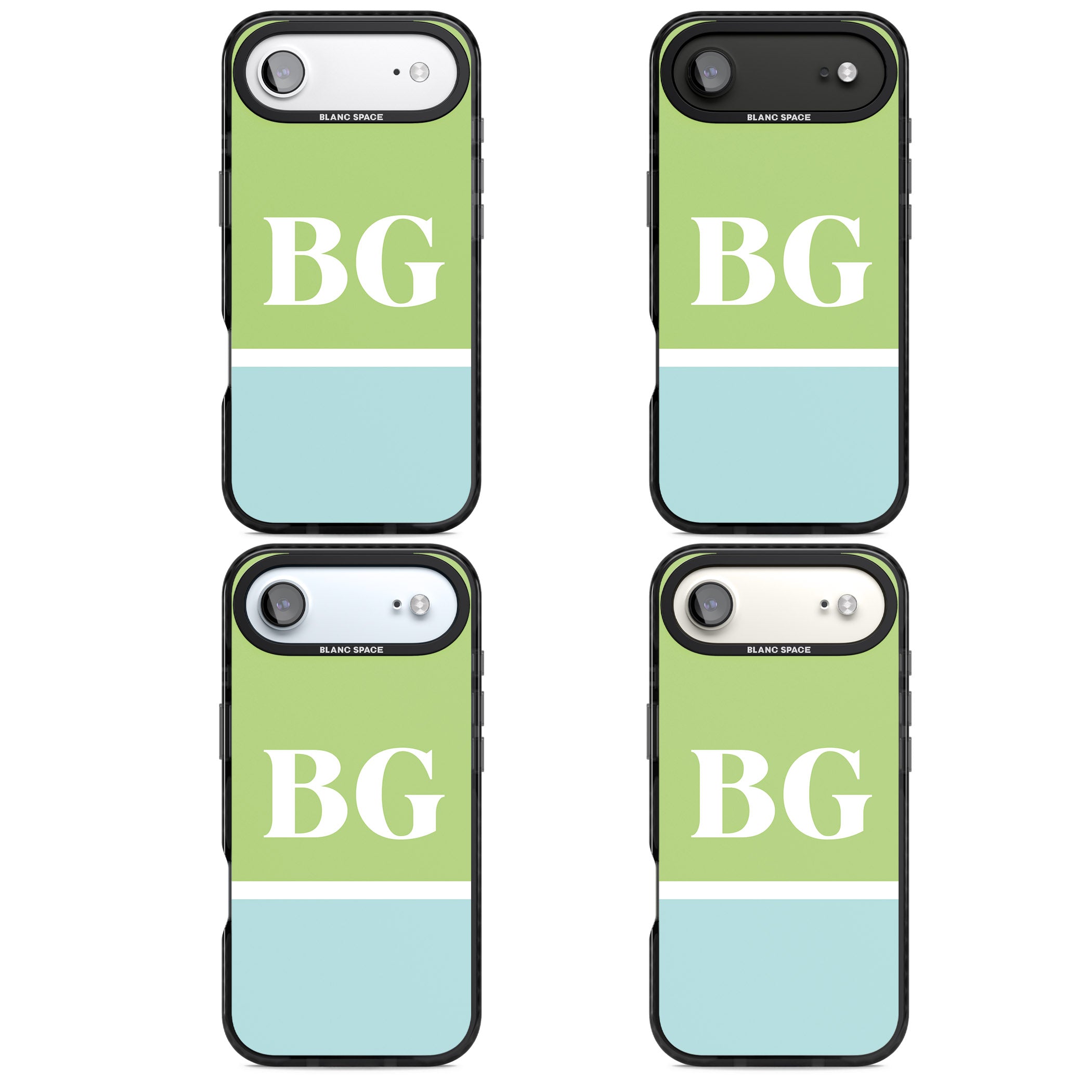 Personalised Colorblock: Green & Turquoise iPhone 17 Air Impact Black Phone Case APT Impact Protection