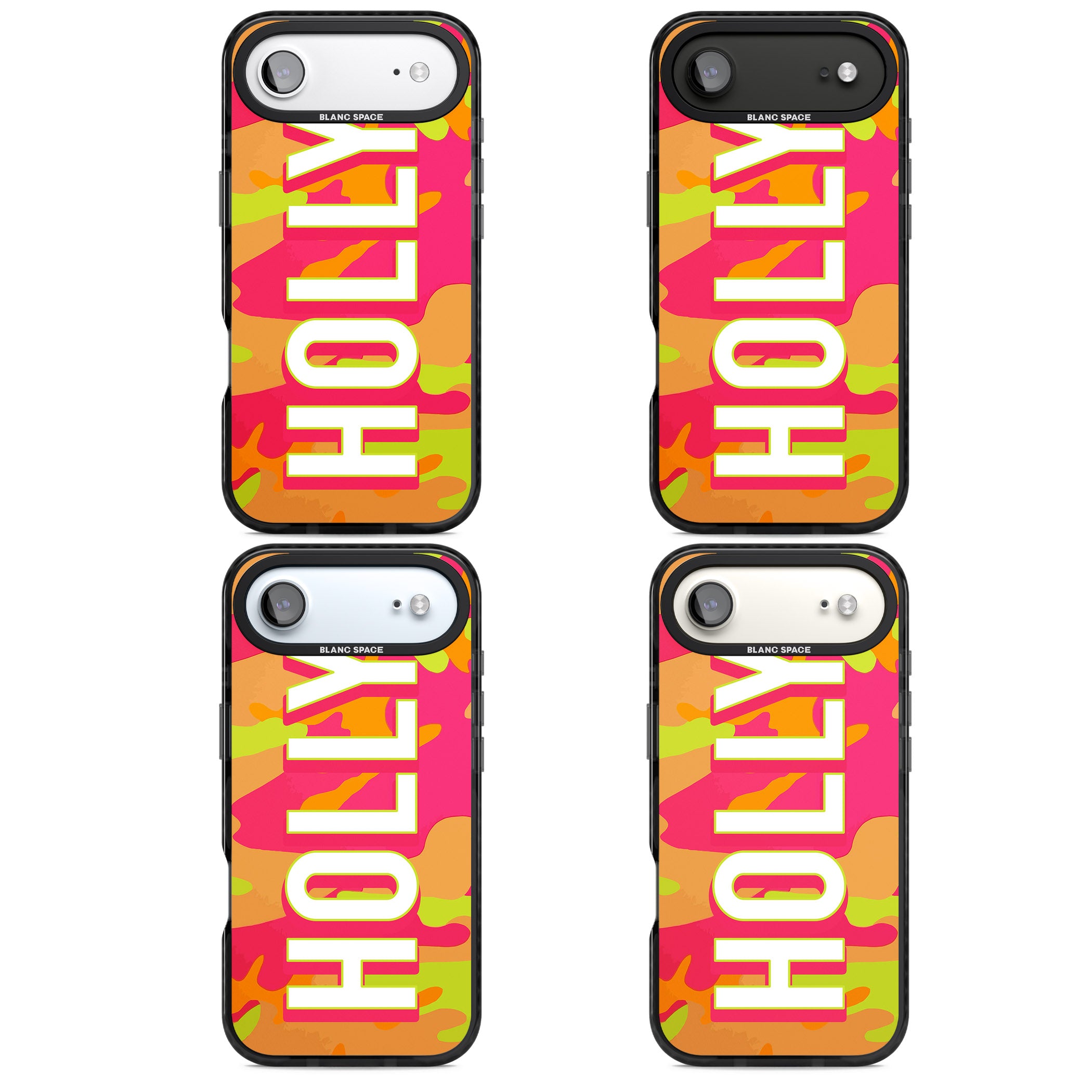 Personalised Bold Neon Camo iPhone 17 Air Impact Black Phone Case APT Impact Protection