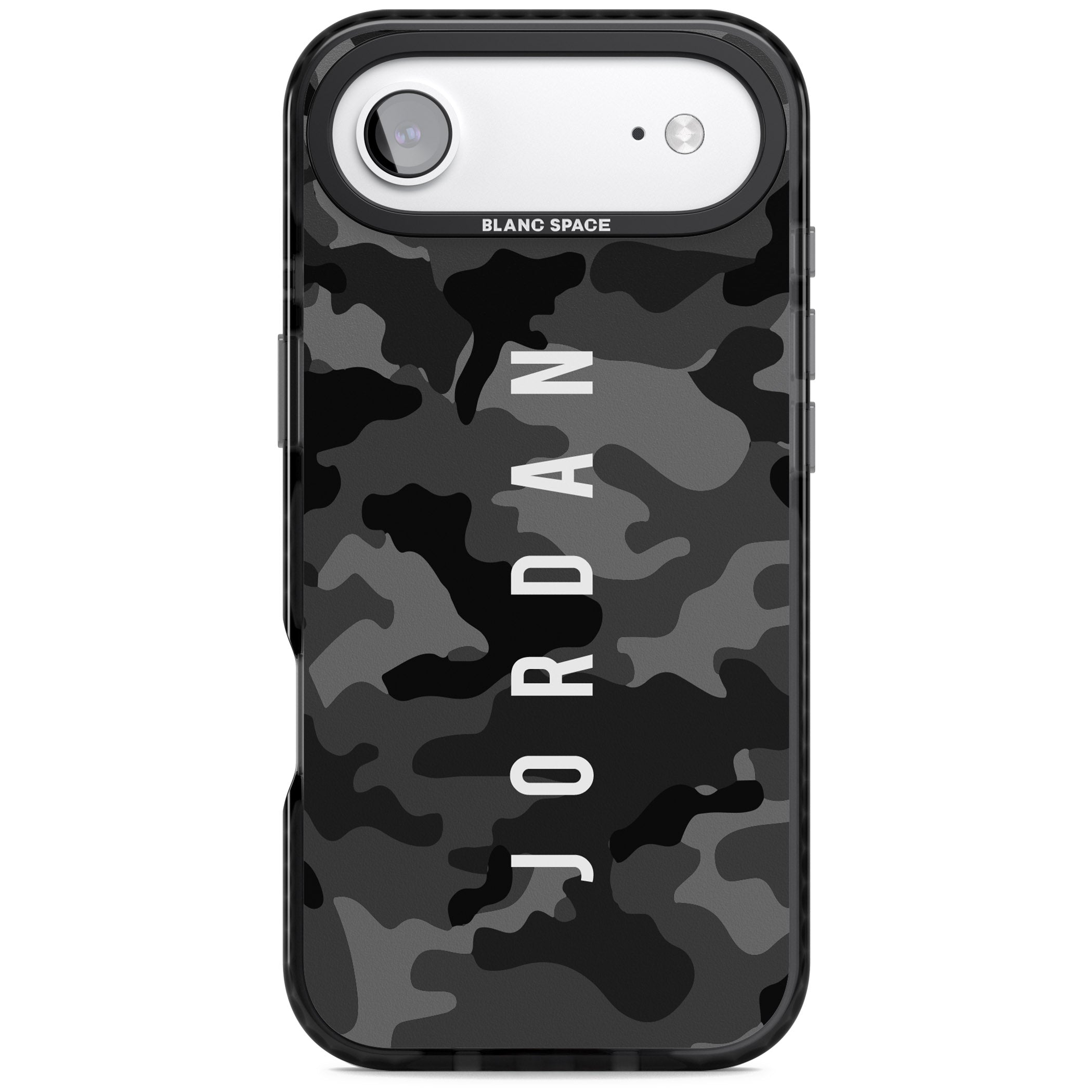 Personalised Black Camouflage Name iPhone 17 Air Impact Black Phone Case