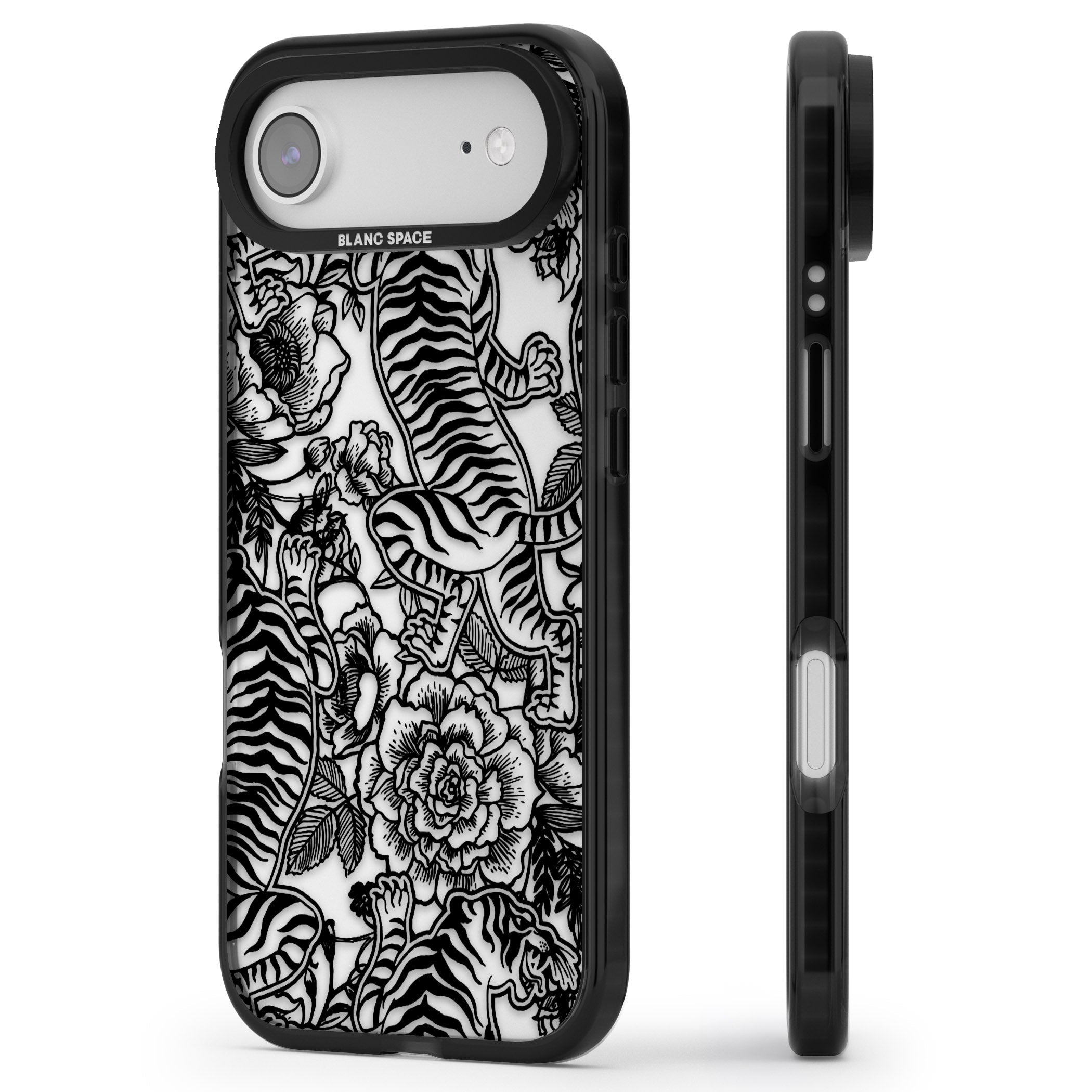 Personalised Chinese Tiger Pattern iPhone 17 Air Impact Black Phone Case Side Profile