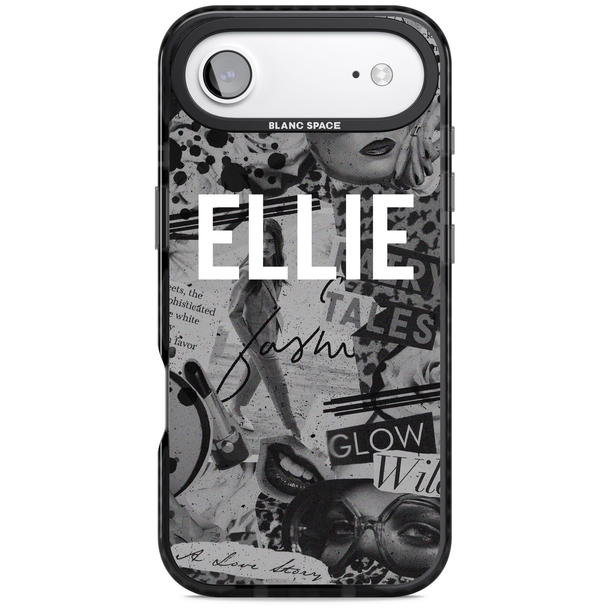 Personalised Grey Scale Vintage Collage iPhone 17 Air Impact Black Phone Case