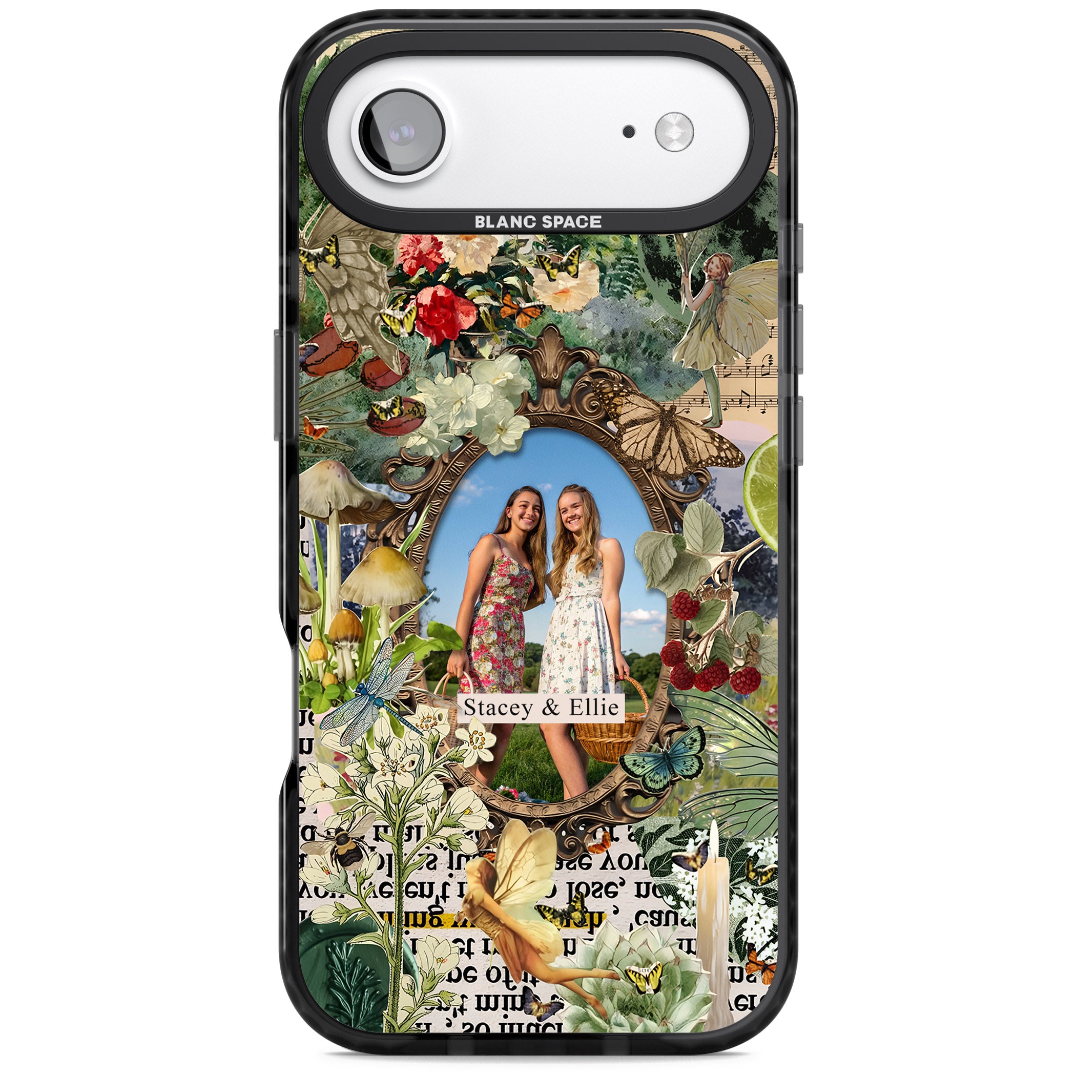 Personalised Cottage Garden Frame iPhone 17 Air Impact Black Phone Case