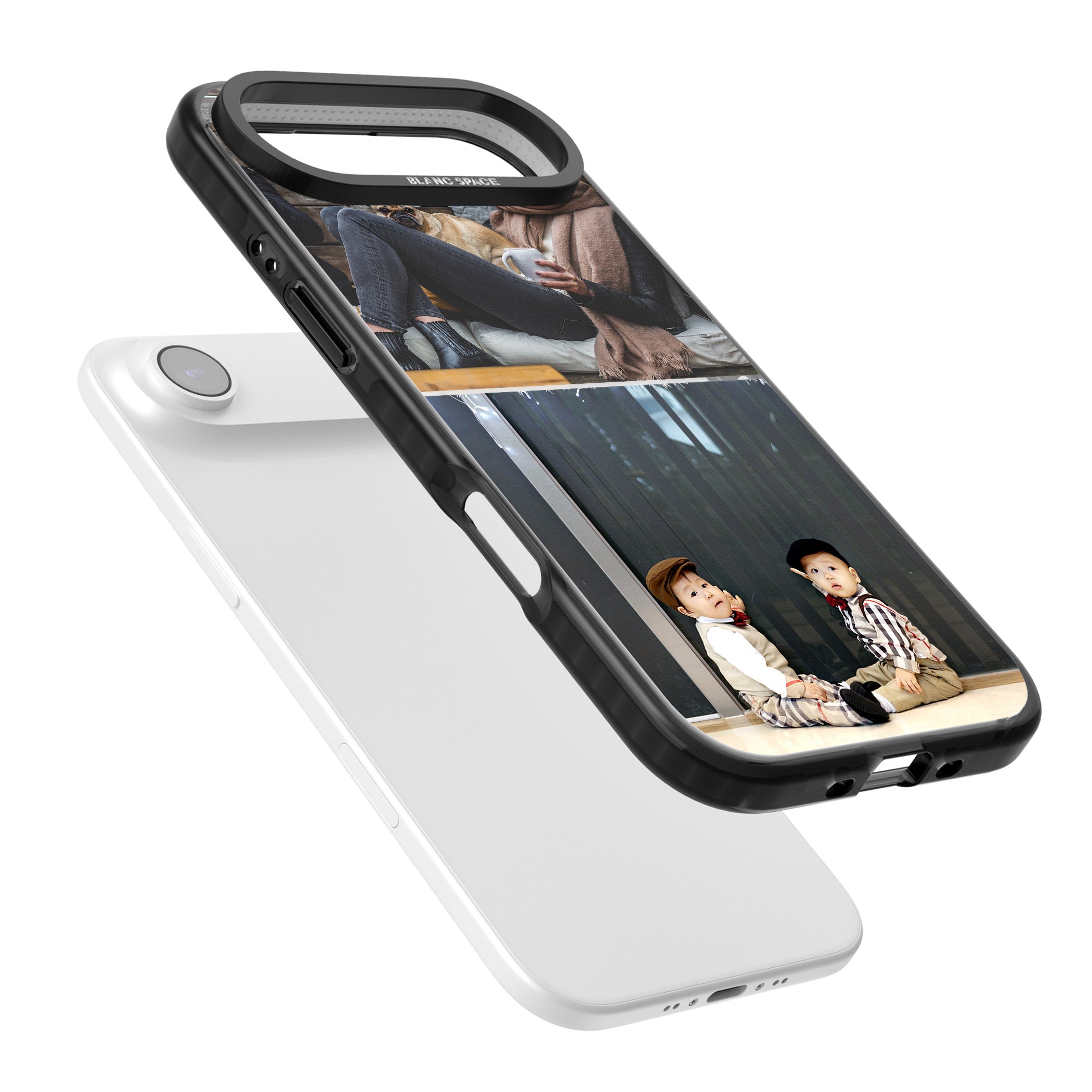 Personalised 2 Photo Grid iPhone 17 Air Impact Black Phone Case Colours