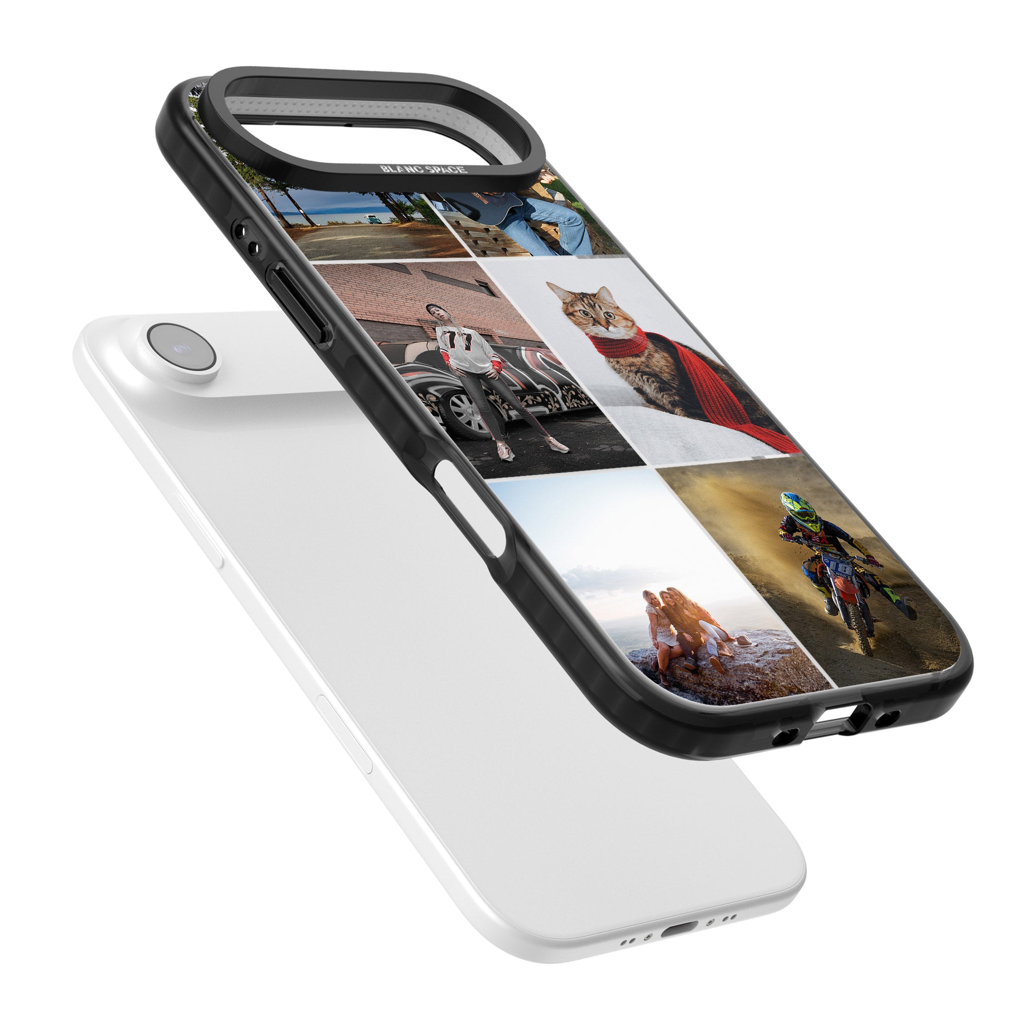 Personalised 6 Photo Grid iPhone 17 Air Impact Black Phone Case Colours