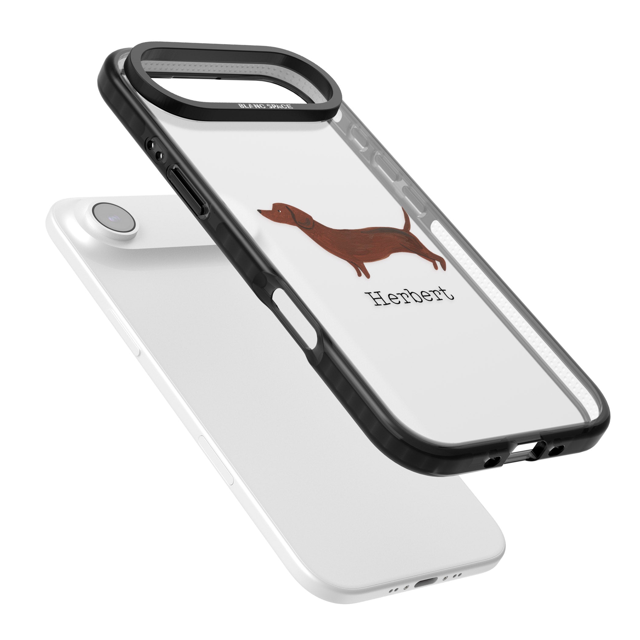 Personalised Sausage Dog iPhone 17 Air Impact Black Phone Case Colours