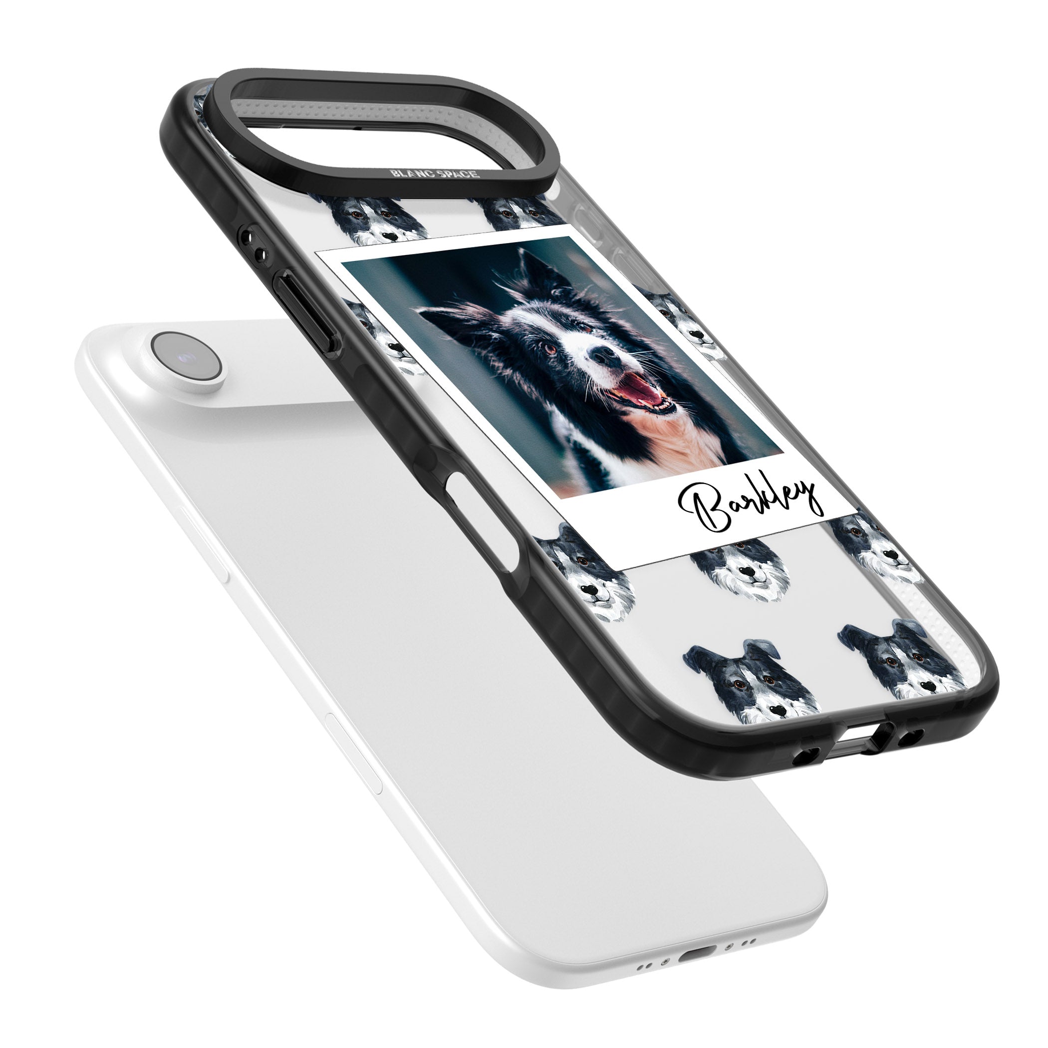 Personalised Border Collie Instant Camera Photo iPhone 17 Air Impact Black Phone Case Colours