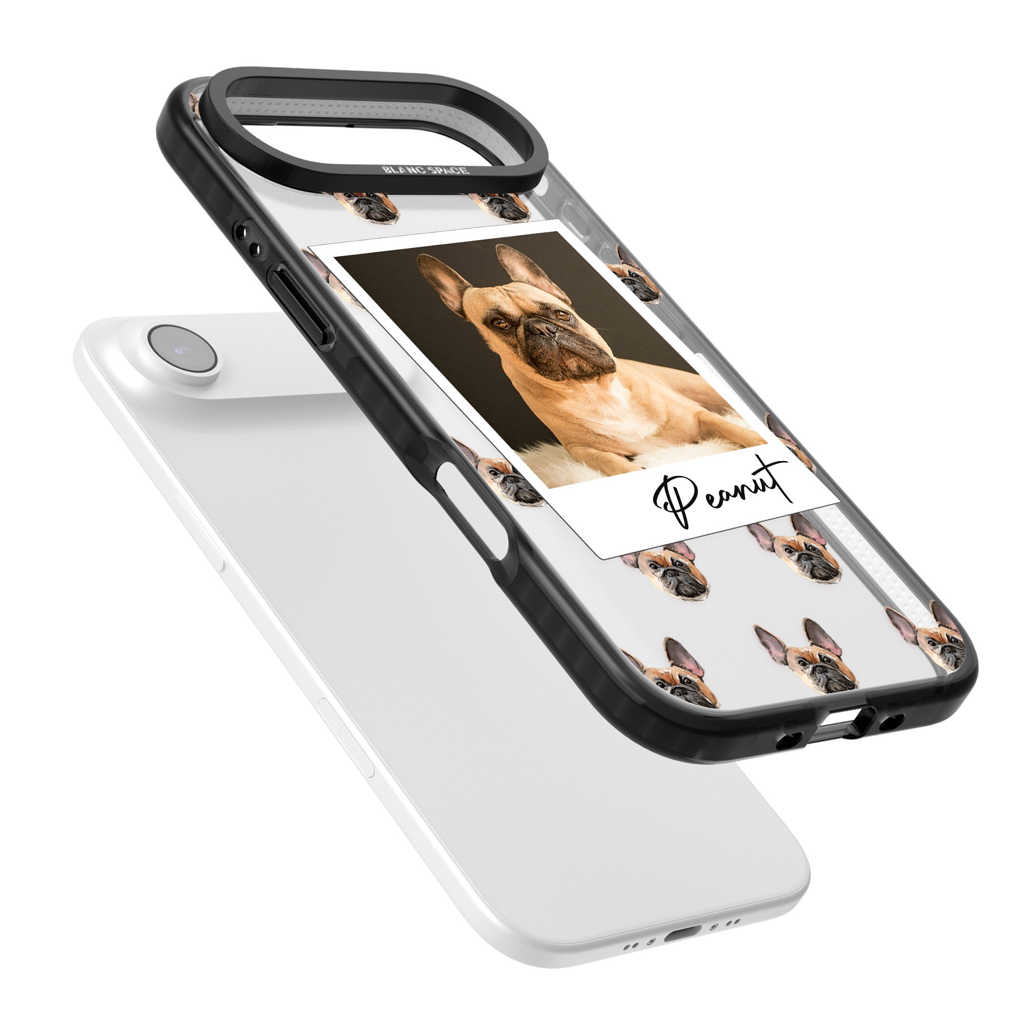 Personalised Tan French Bulldog Instant Camera Photo iPhone 17 Air Impact Black Phone Case Colours
