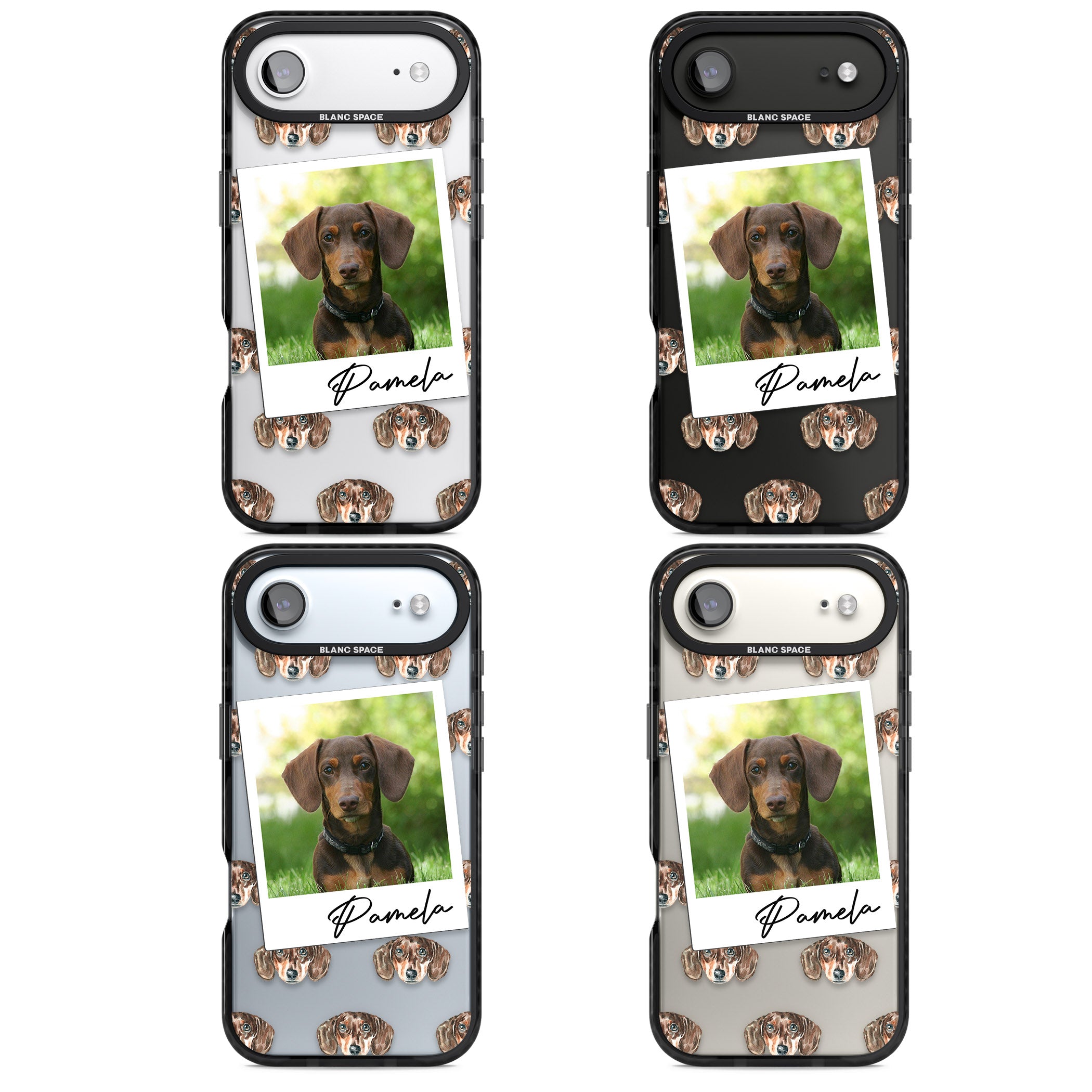 Personalised Brown Dachshund Instant Camera Photo iPhone 17 Air Impact Black Phone Case APT Impact Protection