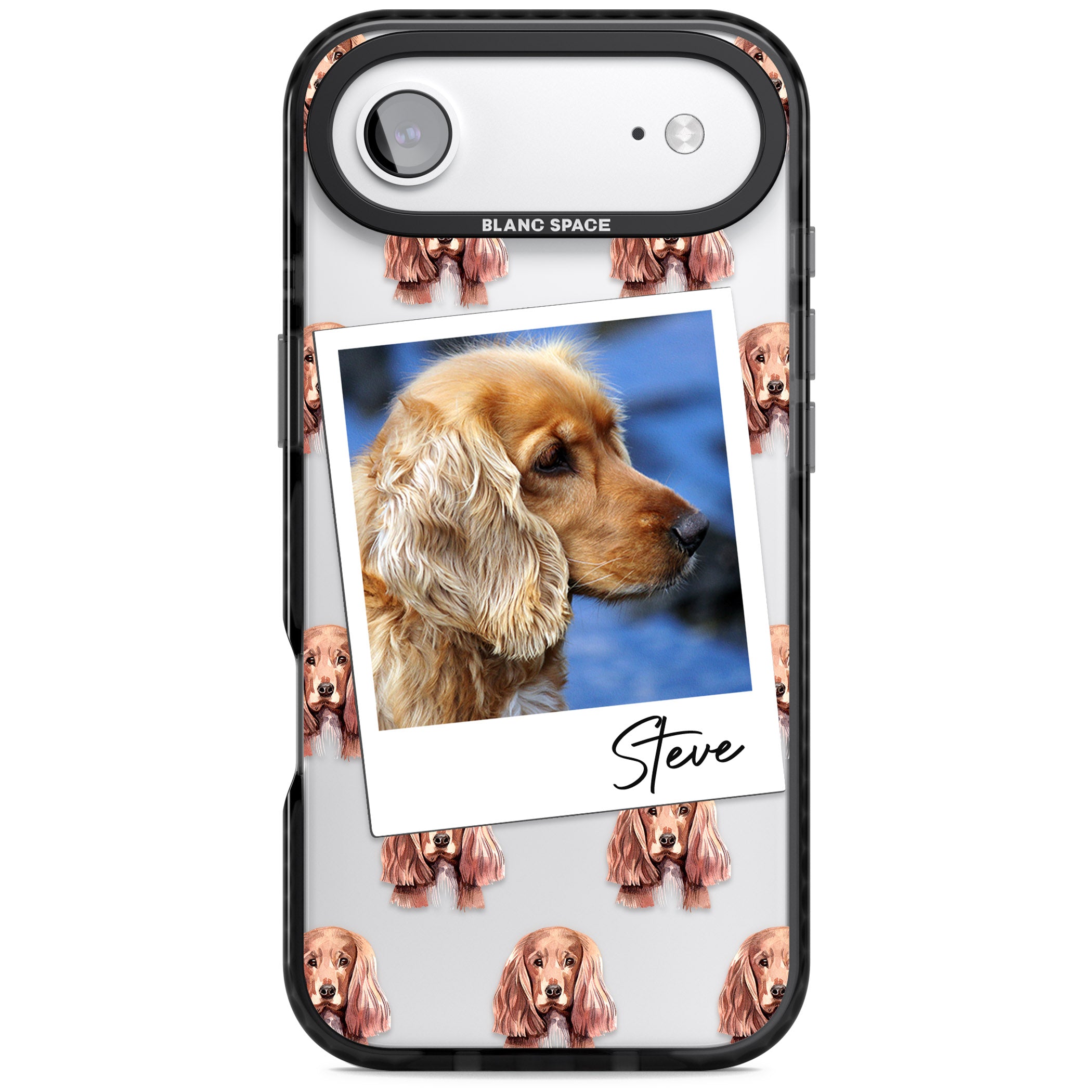 Personalised Cocker Spaniel Instant Camera Photo iPhone 17 Air Impact Black Phone Case