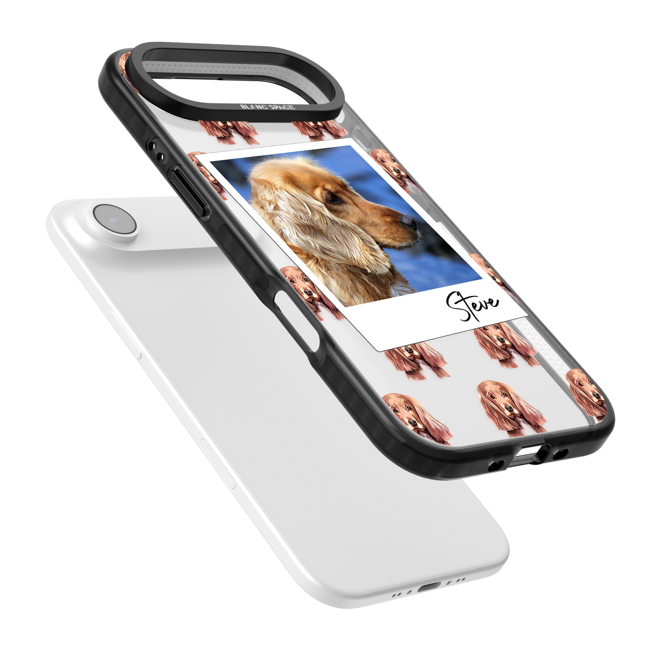 Personalised Cocker Spaniel Instant Camera Photo iPhone 17 Air Impact Black Phone Case Colours