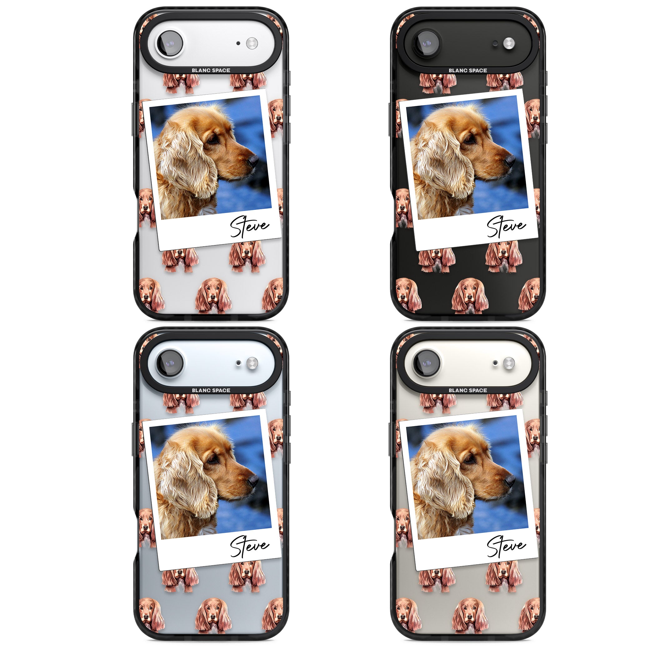 Personalised Cocker Spaniel Instant Camera Photo iPhone 17 Air Impact Black Phone Case APT Impact Protection