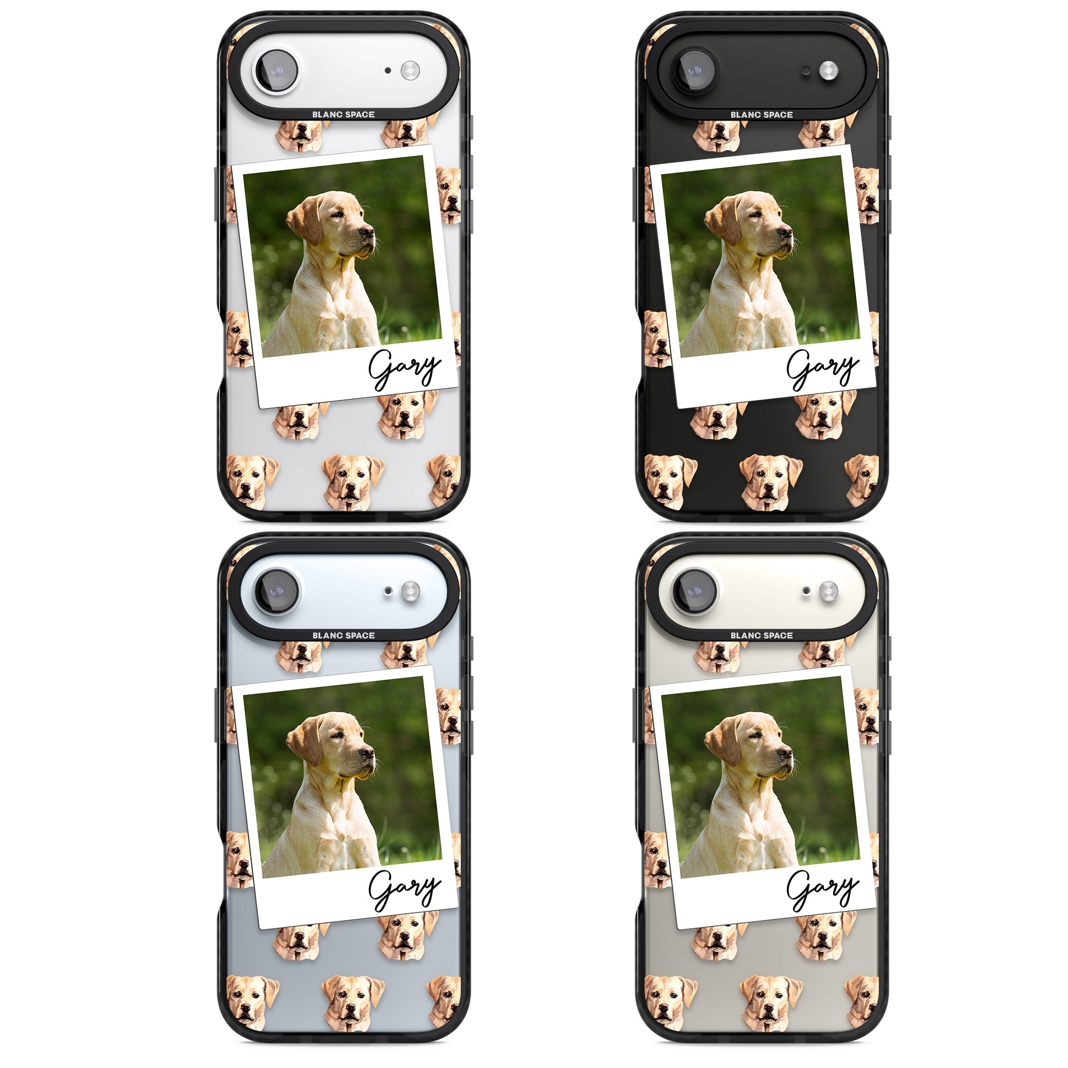 Personalised Tan Black Labrador Instant Camera Photo iPhone 17 Air Impact Black Phone Case APT Impact Protection