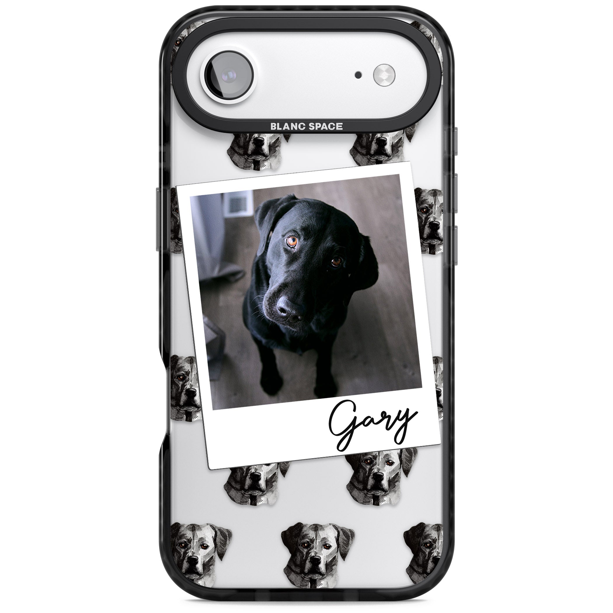 Personalised Black Labrador Instant Camera Photo iPhone 17 Air Impact Black Phone Case