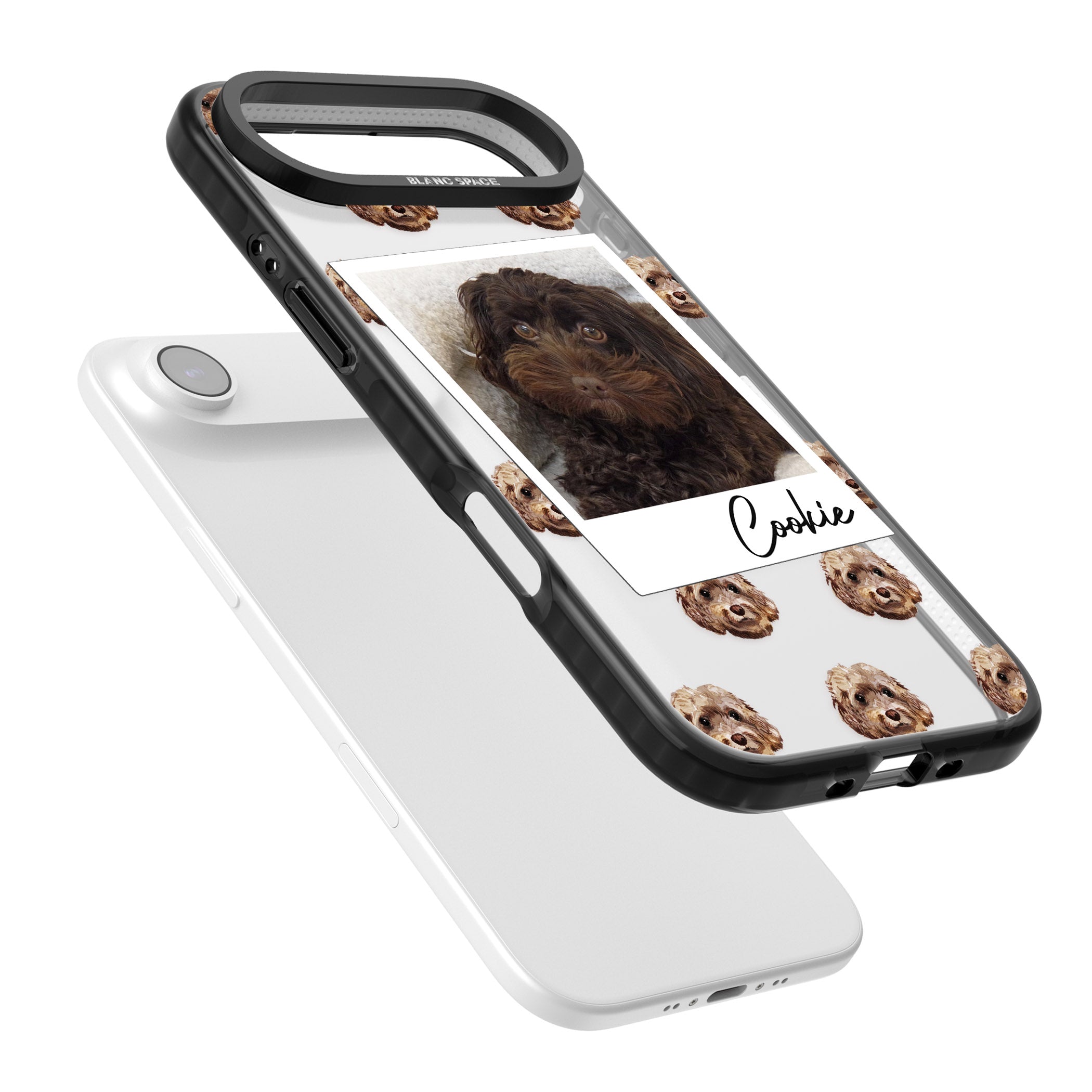 Personalised Brown Cockapoo Instant Camera Photo iPhone 17 Air Impact Black Phone Case Colours