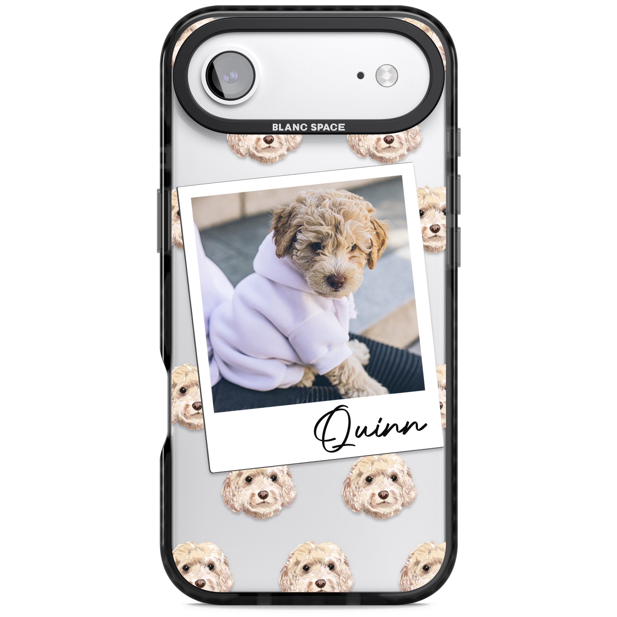 Personalised Cream Cockapoo Instant Camera Photo iPhone 17 Air Impact Black Phone Case