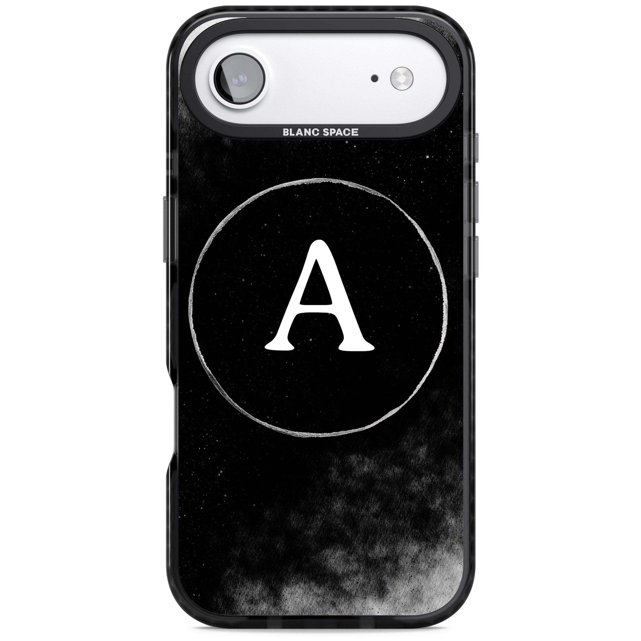 Personalised Monochrome Cosmic Monogram iPhone 17 Air Impact Black Phone Case