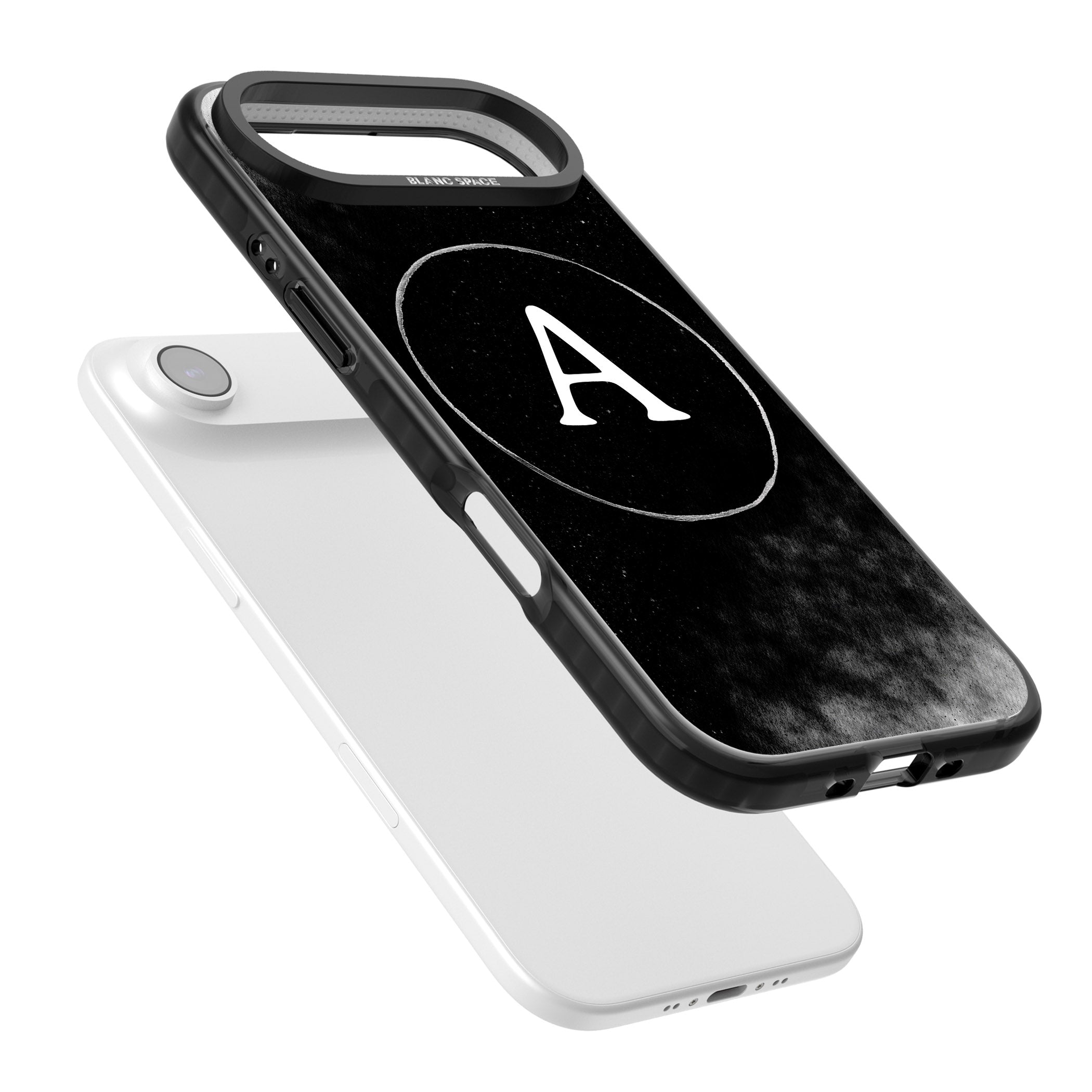 Personalised Monochrome Cosmic Monogram iPhone 17 Air Impact Black Phone Case Colours