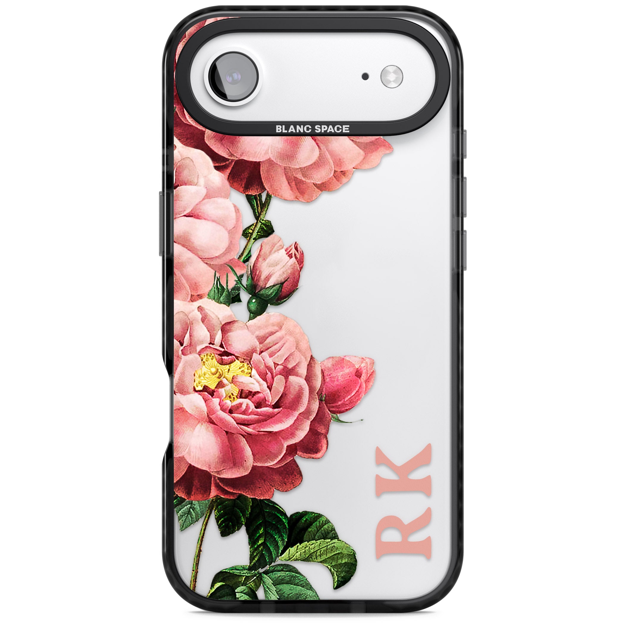 Personalised Vintage Floral Peonies iPhone 17 Air Impact Black Phone Case