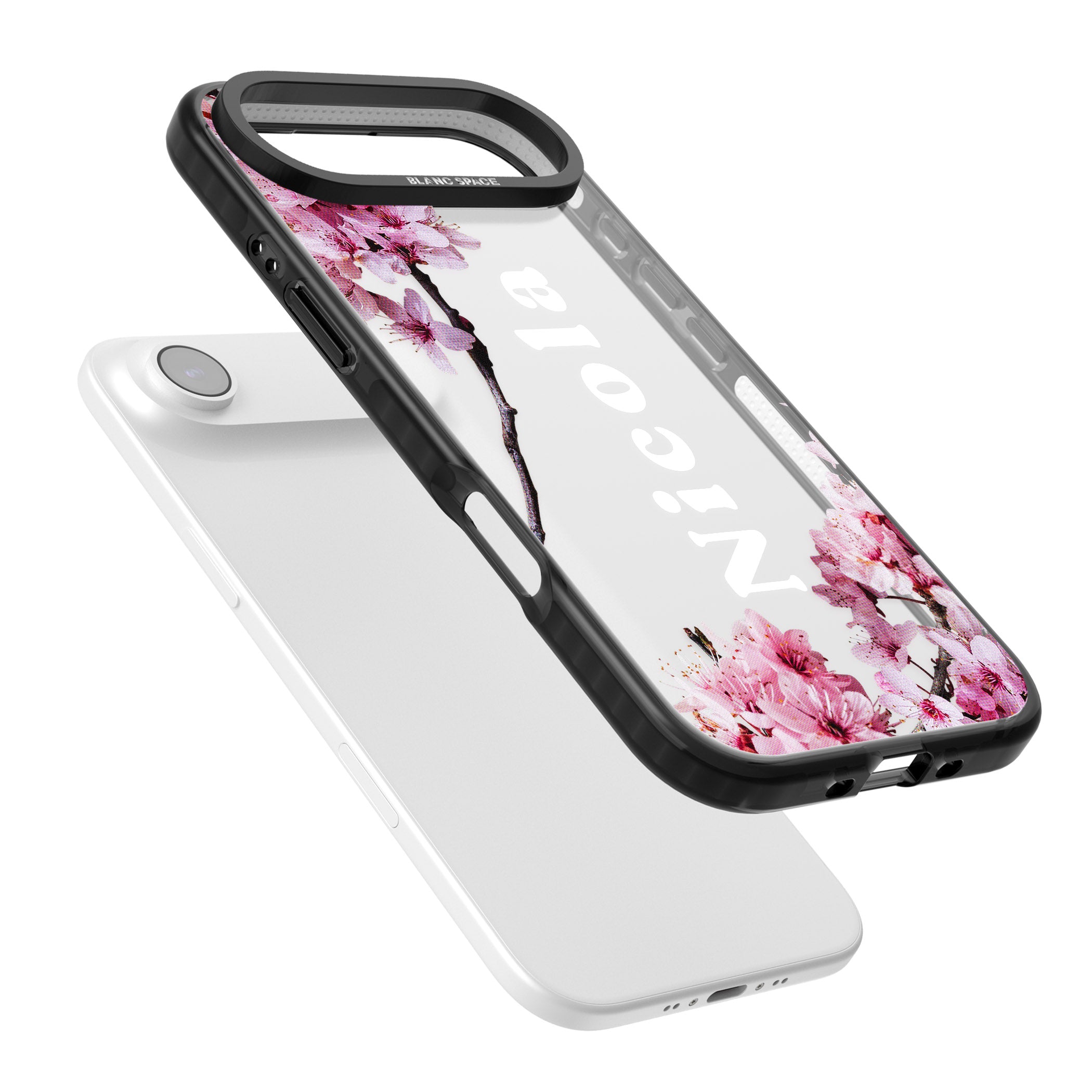 Personalised Cherry Blossom Elegance Classic iPhone 17 Air Impact Black Phone Case Colours