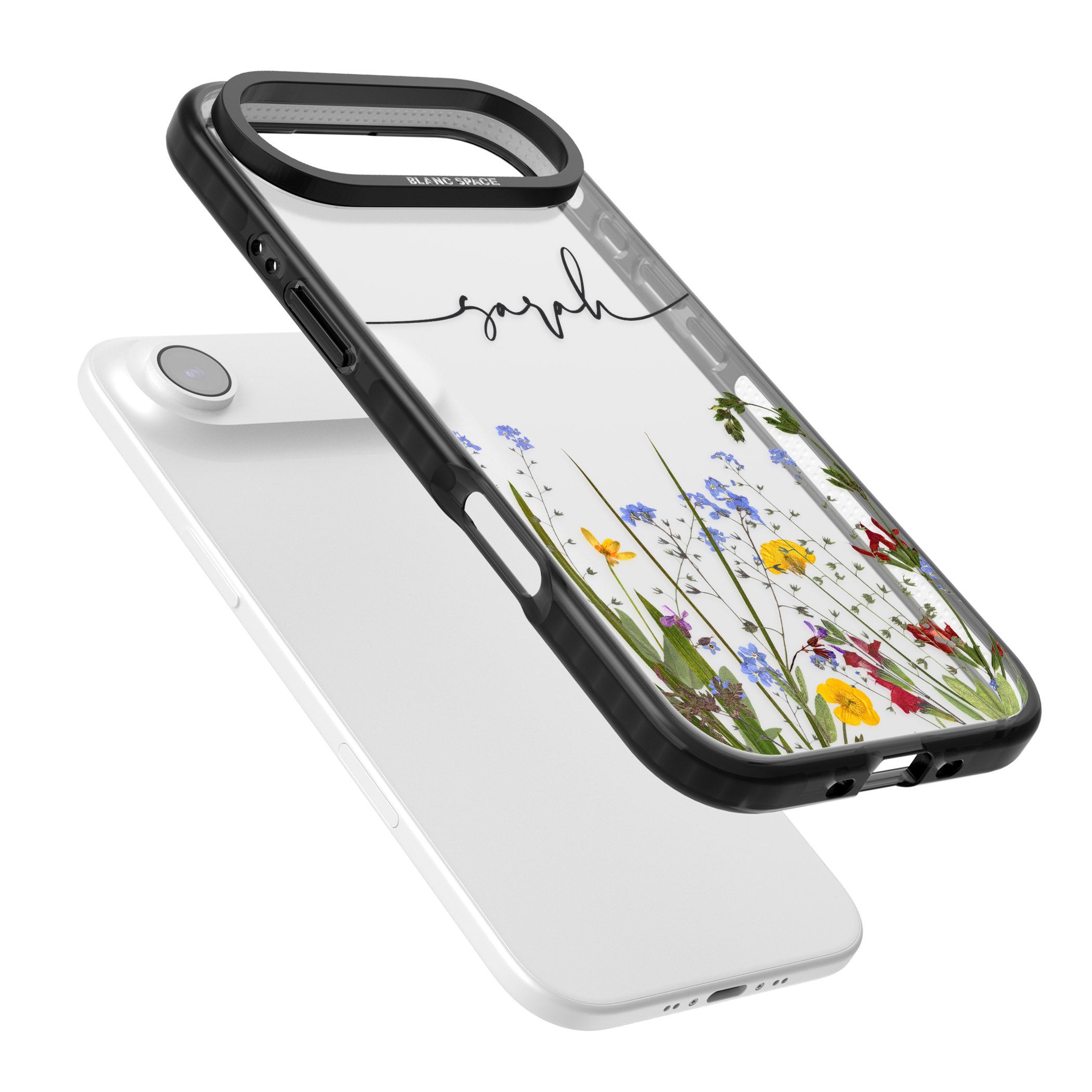 Personalised Wildflower Floral iPhone 17 Air Impact Black Phone Case Colours