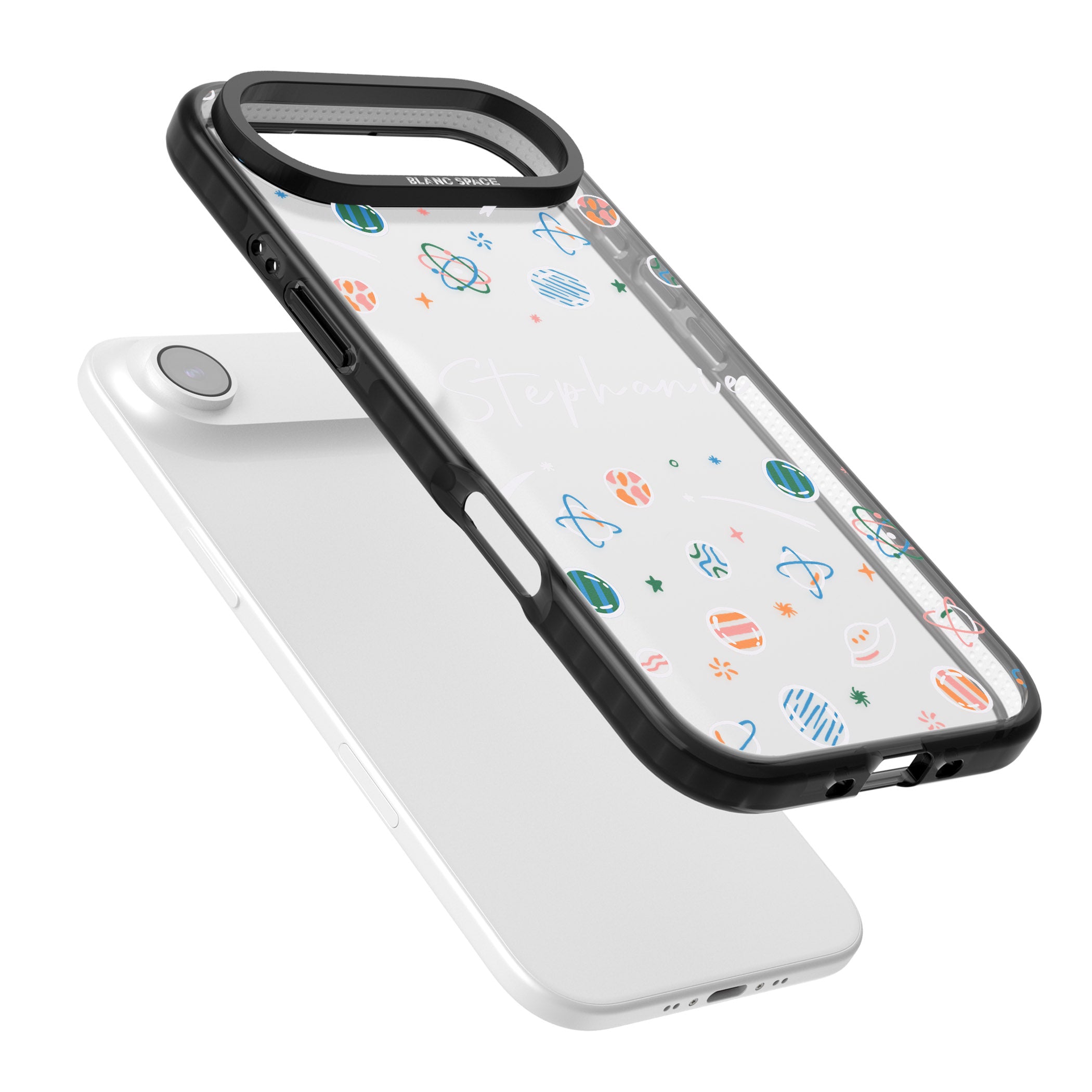 Personalised Space Pattern iPhone 17 Air Impact Black Phone Case Colours