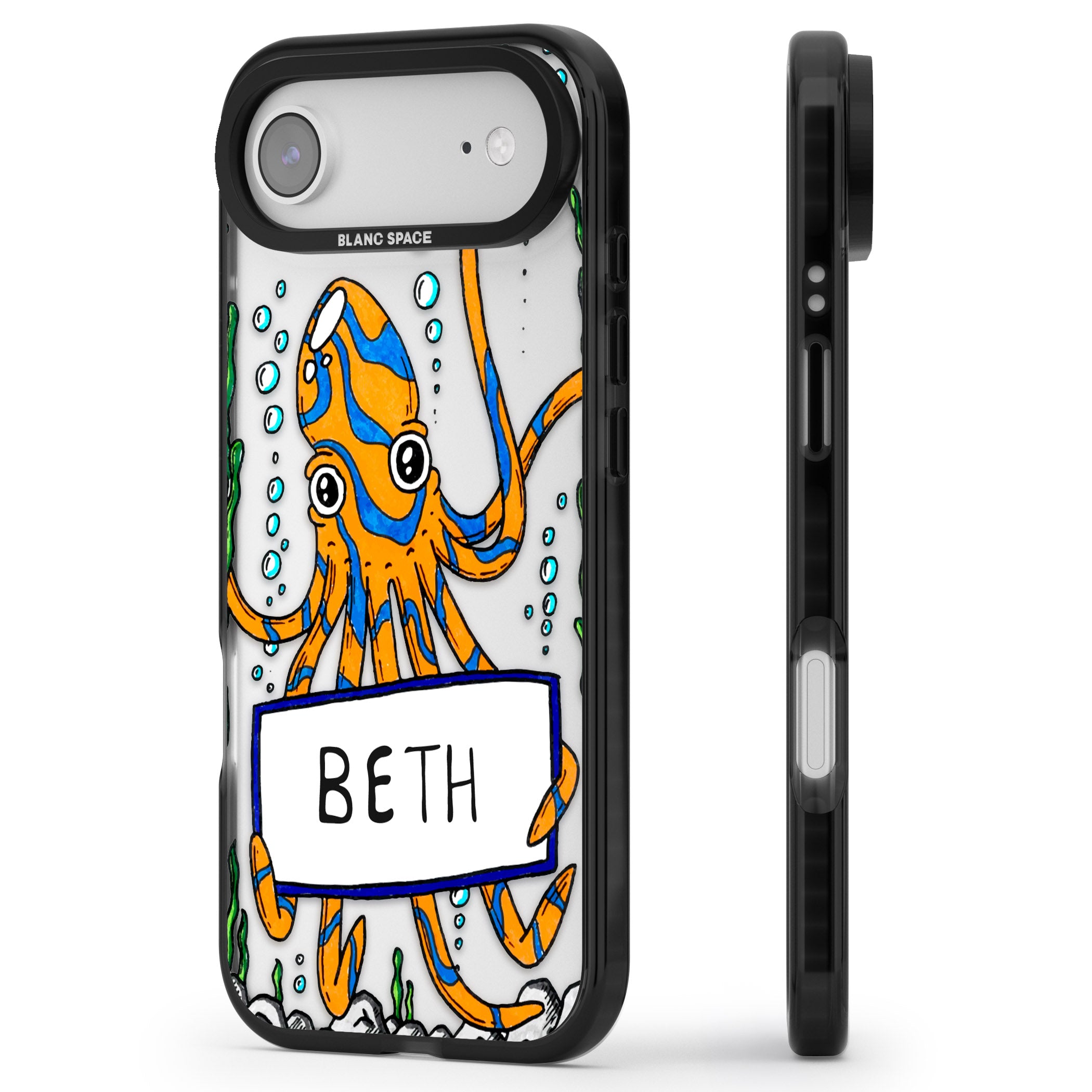 Personalised Octo iPhone 17 Air Impact Black Phone Case Side Profile