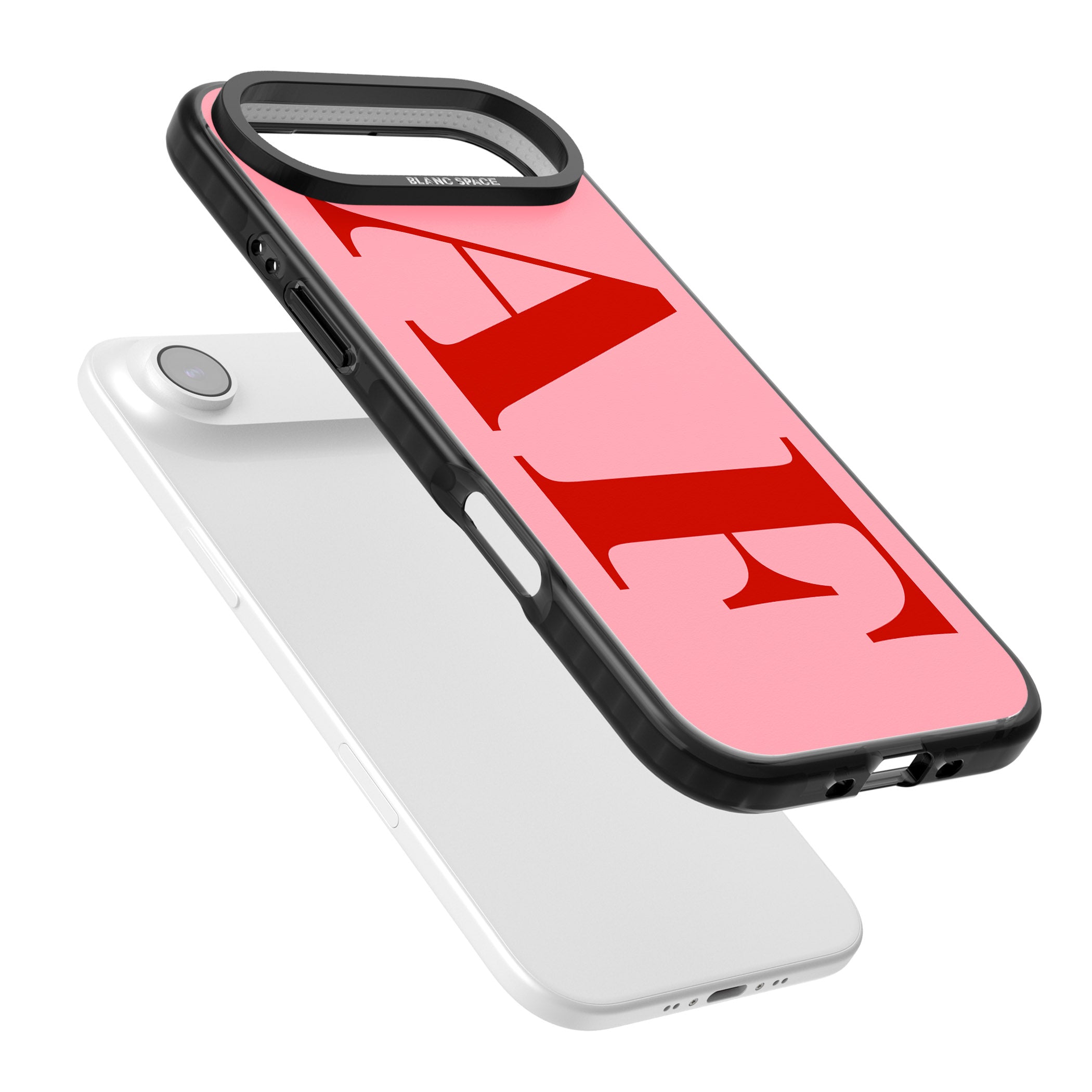 Personalised Red & Pink Letters iPhone 17 Air Impact Black Phone Case Colours