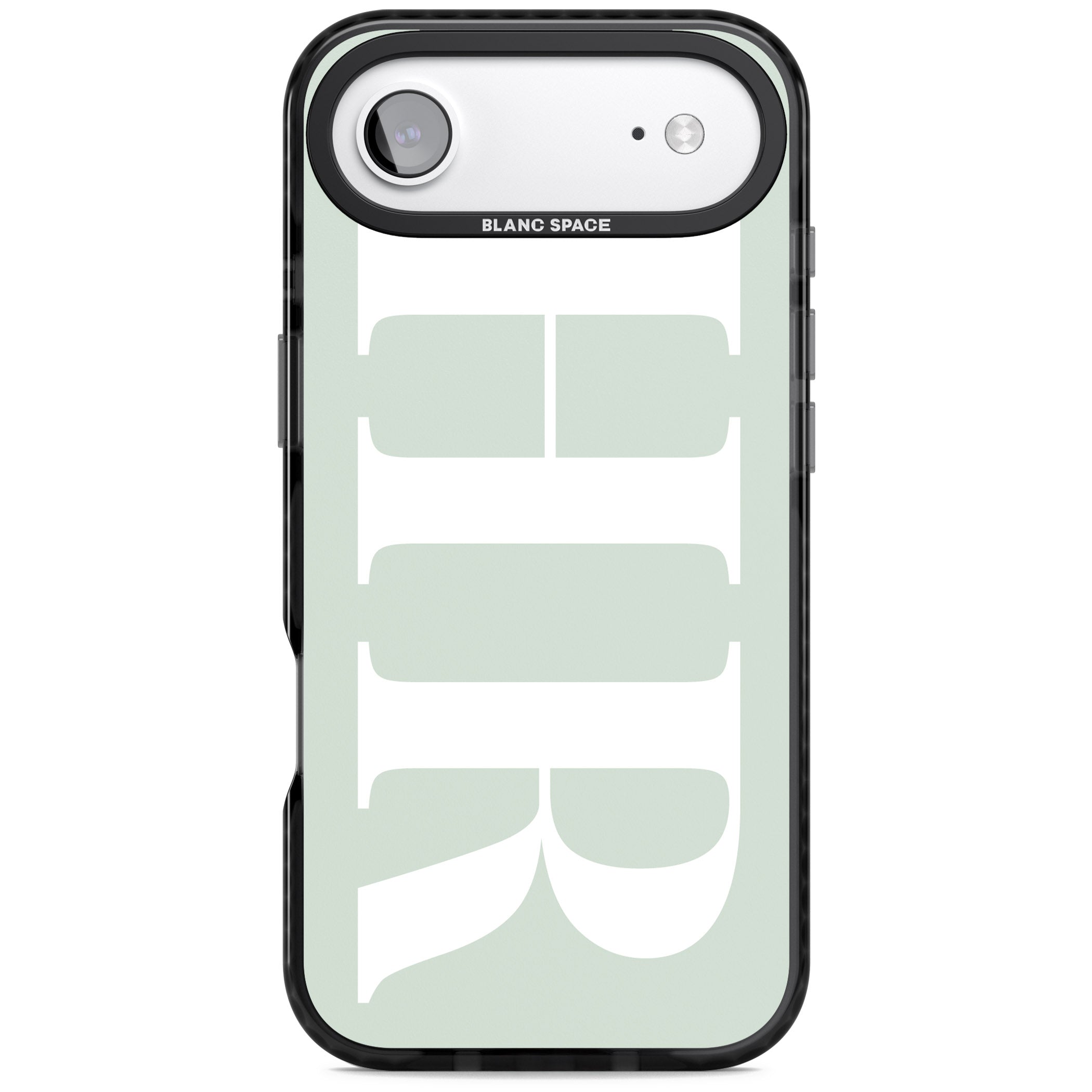 Personalised White & Seafoam Green Letters iPhone 17 Air Impact Black Phone Case