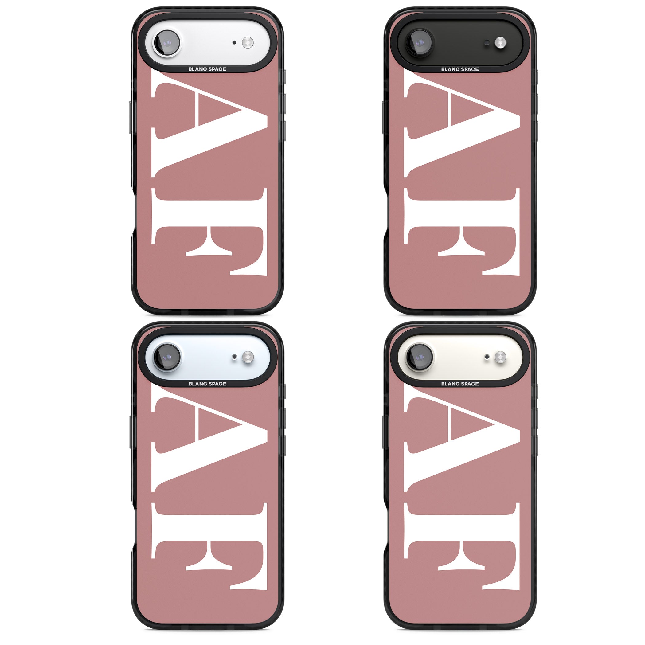 Personalised White & Rose Letters iPhone 17 Air Impact Black Phone Case APT Impact Protection