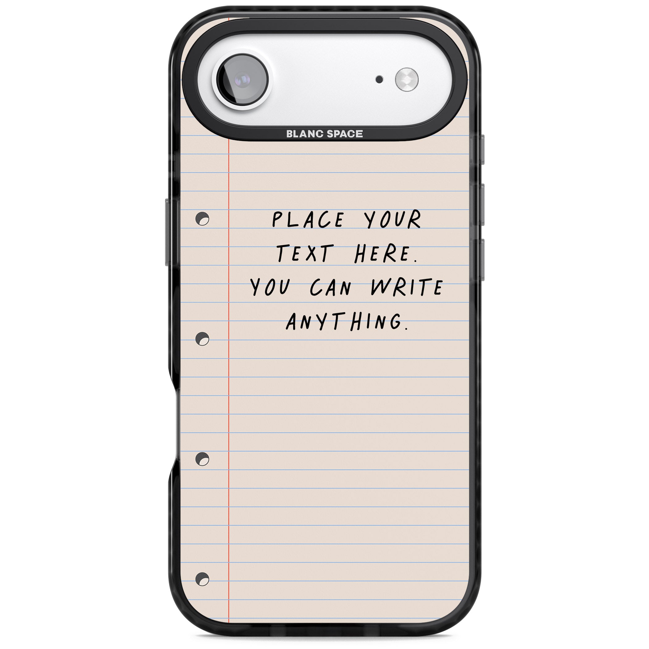 Personalised Lined Paper iPhone 17 Air Impact Black Phone Case
