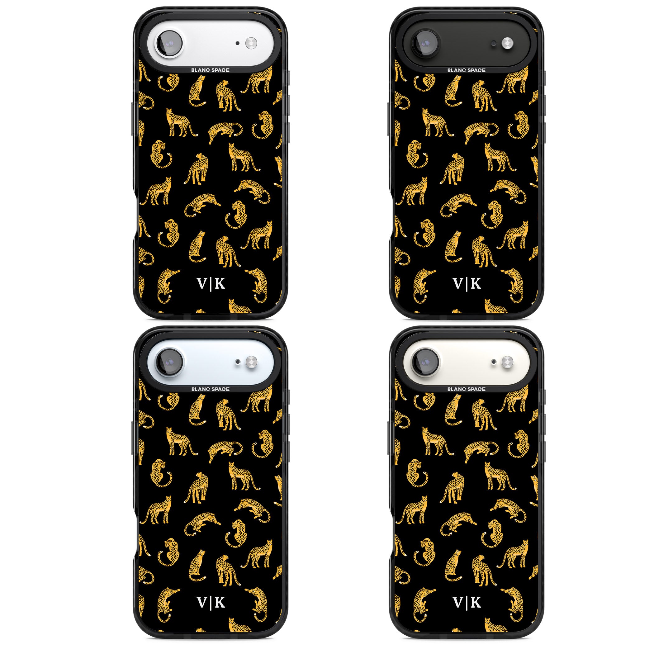 Personalised Gold Cheetah Pattern iPhone 17 Air Impact Black Phone Case APT Impact Protection