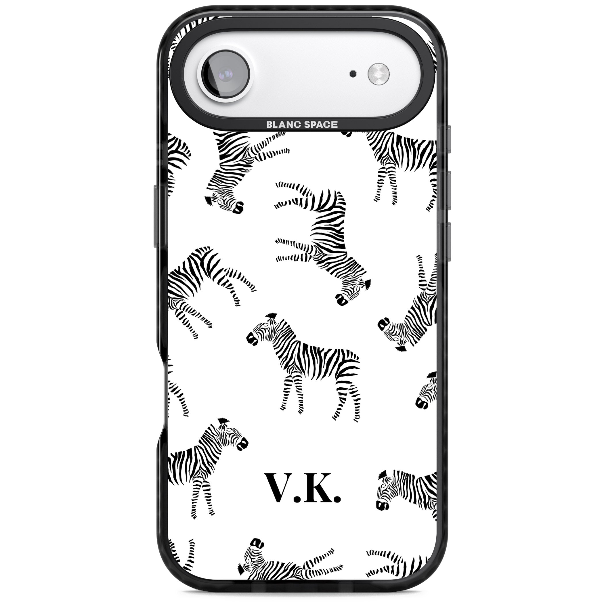 Personalised Zebra Pattern iPhone 17 Air Impact Black Phone Case