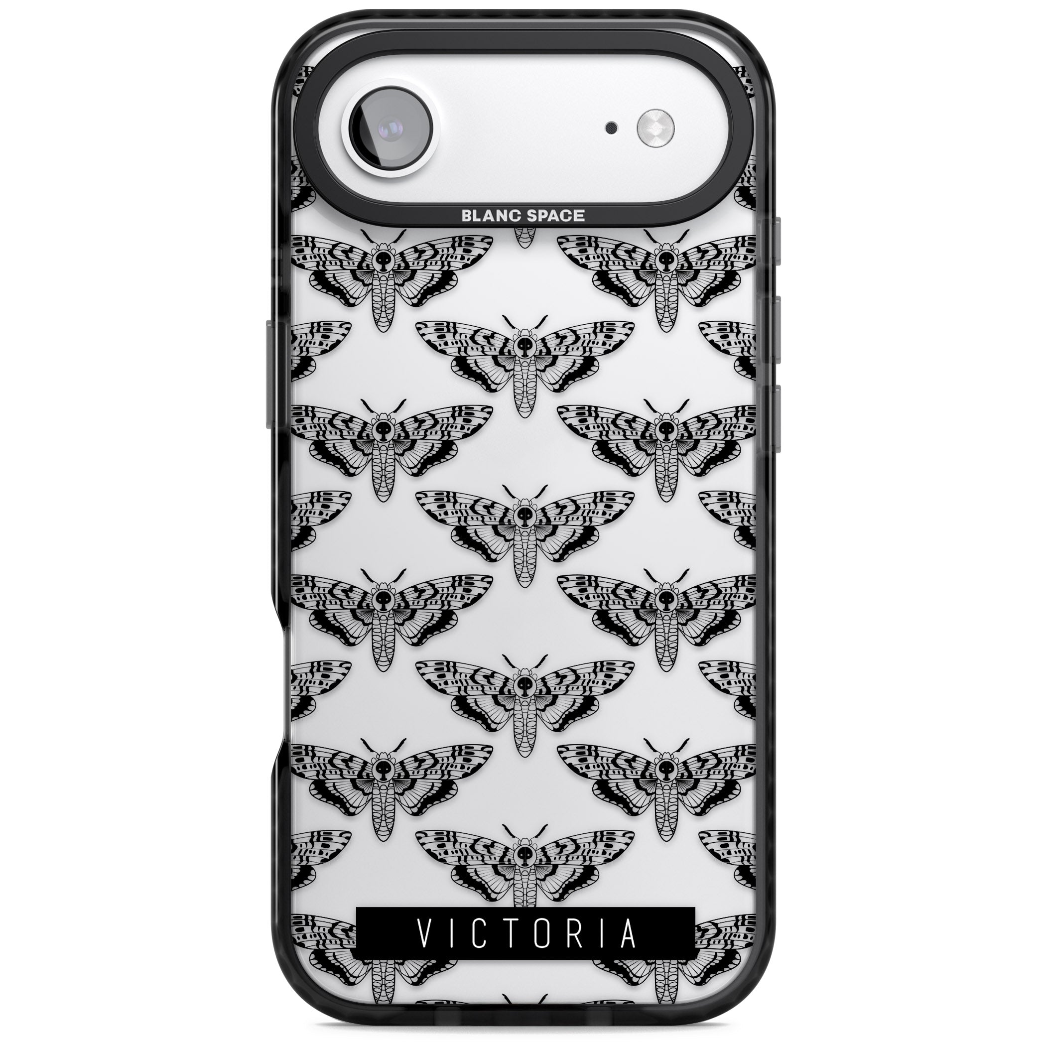 Personalised Hawk Moth Pattern iPhone 17 Air Impact Black Phone Case