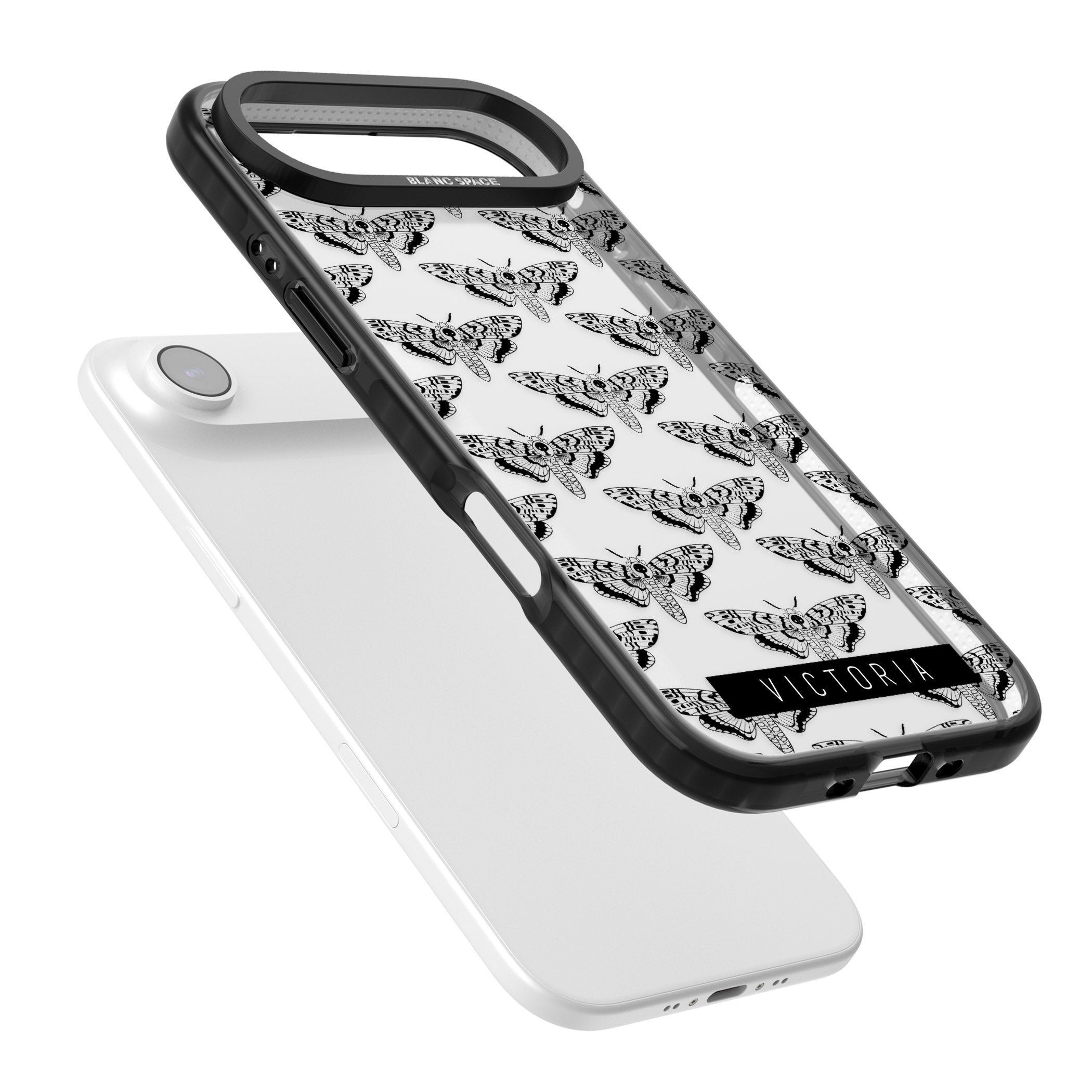 Personalised Hawk Moth Pattern iPhone 17 Air Impact Black Phone Case Colours