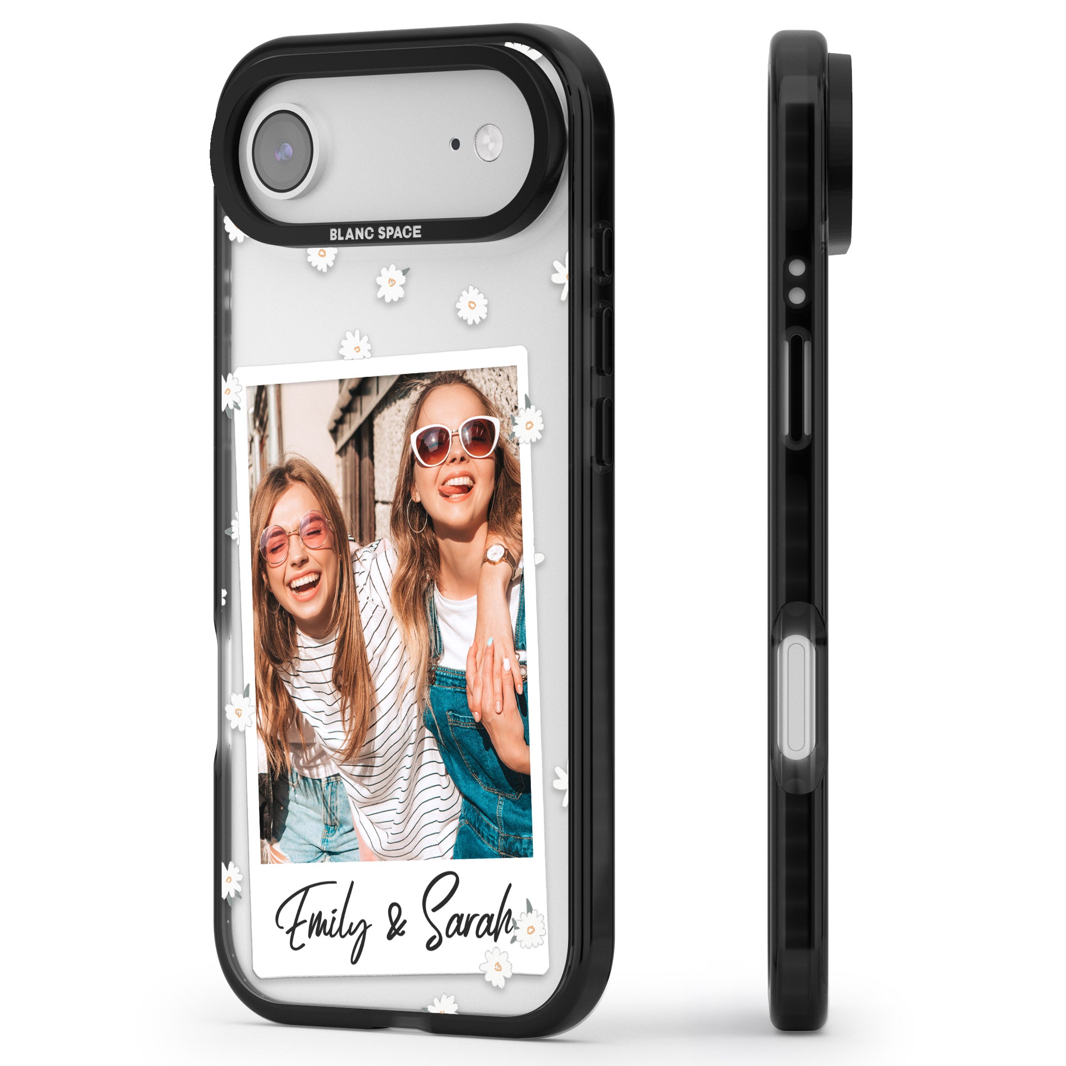 Personalised Daisy Instant Photo iPhone 17 Air Impact Black Phone Case Side Profile