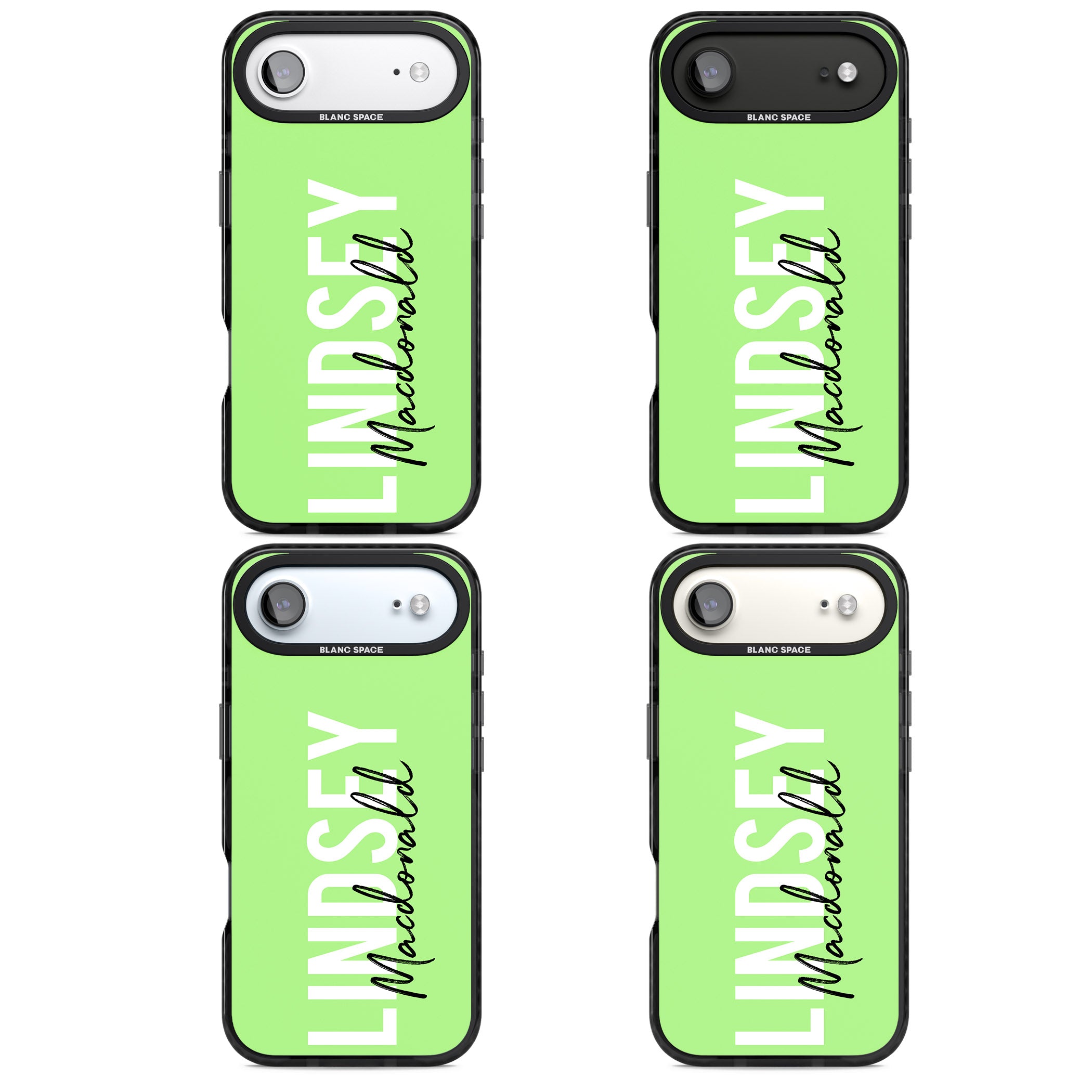 Personalised Bold Name: Lime iPhone 17 Air Impact Black Phone Case APT Impact Protection