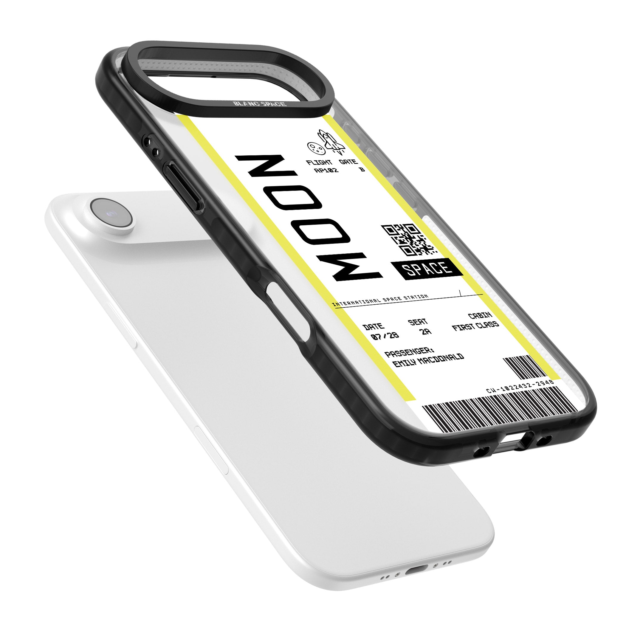 Personalised Moon Travel Ticket iPhone 17 Air Impact Black Phone Case Colours