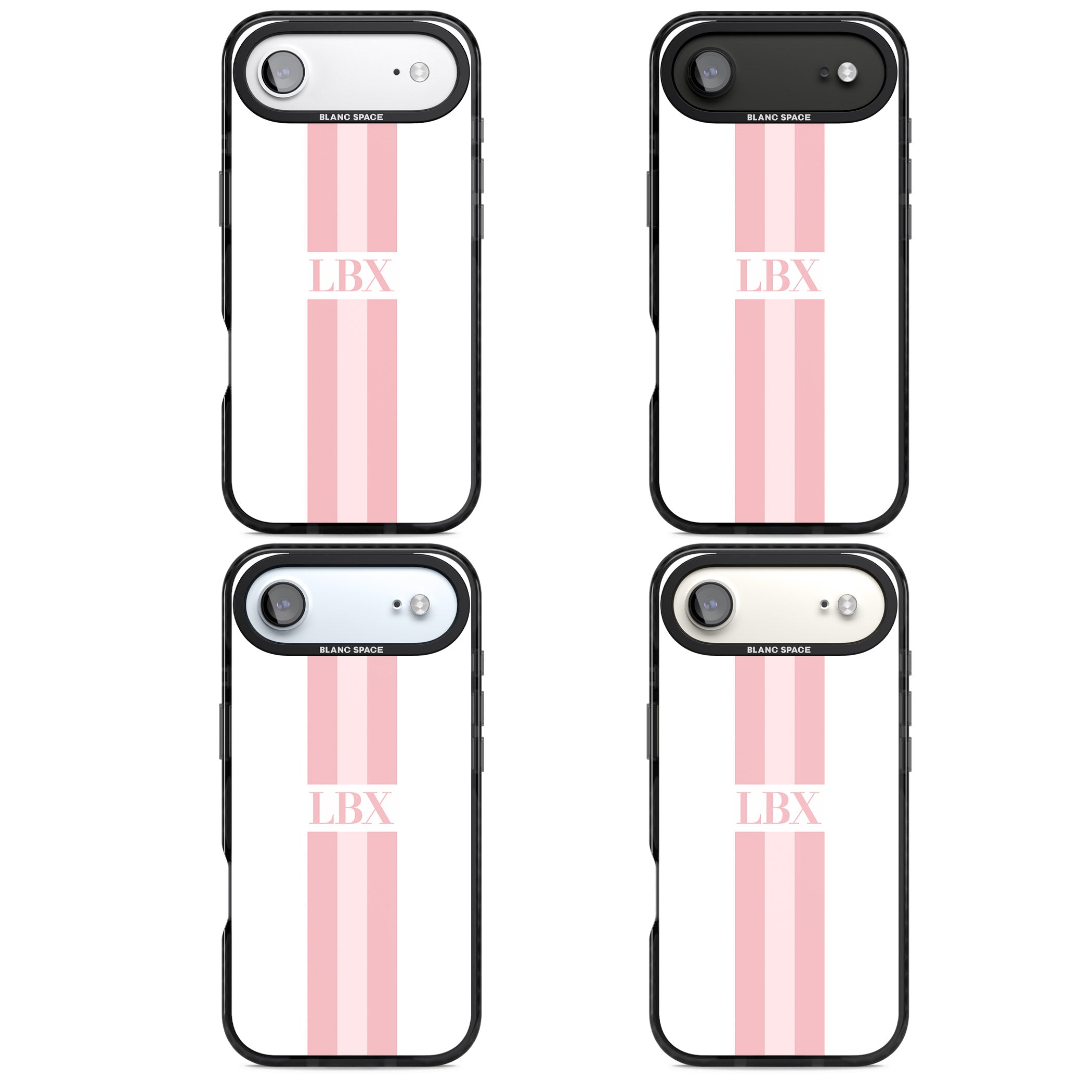 Personalised Minimal Pink Stripe iPhone 17 Air Impact Black Phone Case APT Impact Protection