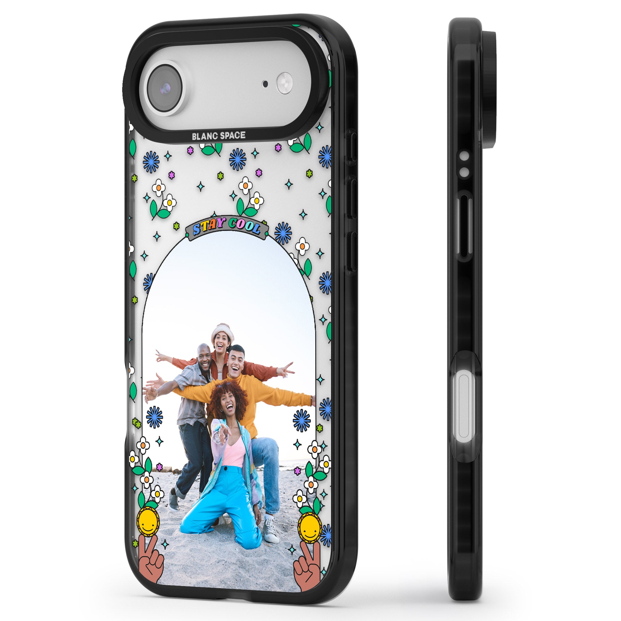 Personalised Summer Photo Frame iPhone 17 Air Impact Black Phone Case Side Profile