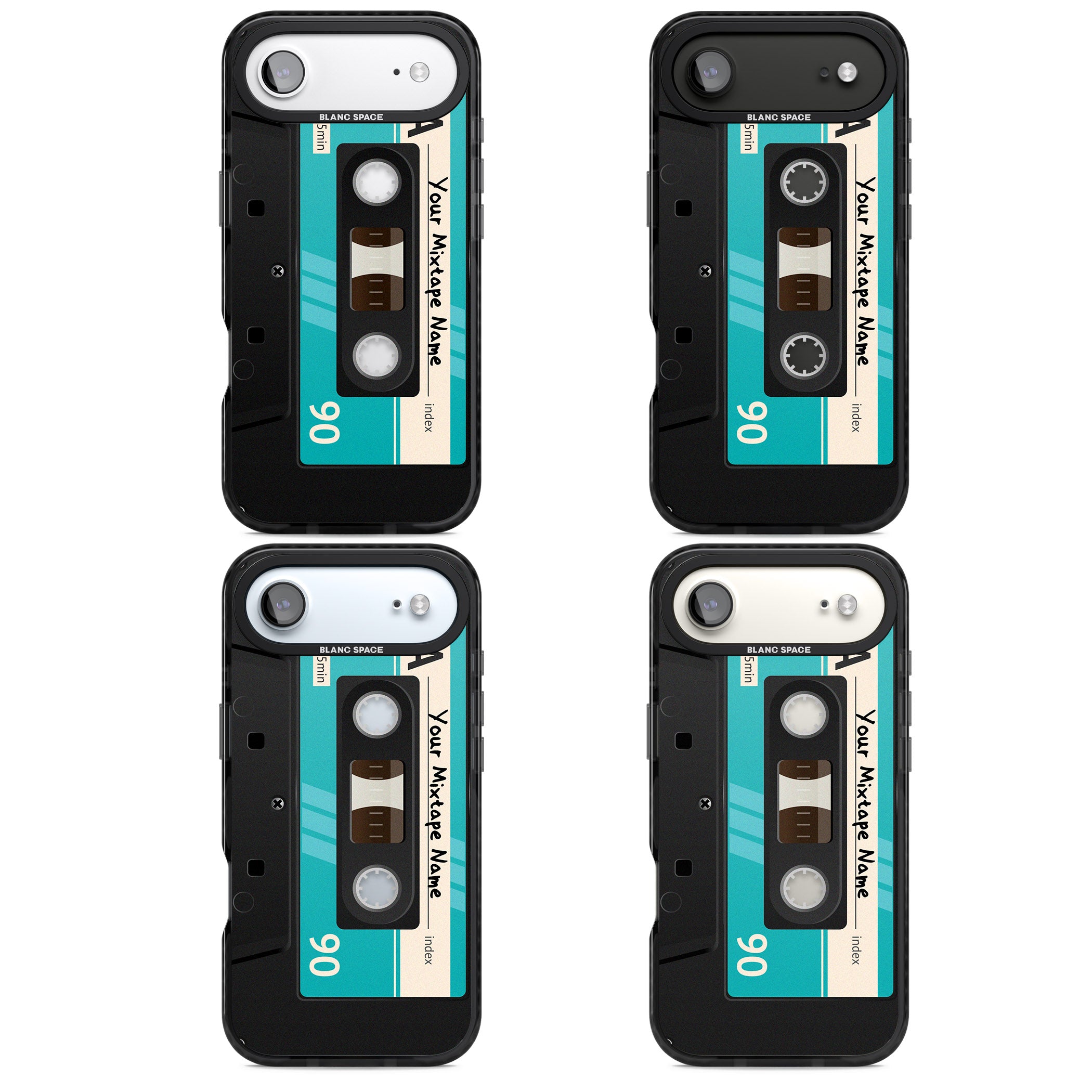 Personalised Retro Mixtape Dark iPhone 17 Air Impact Black Phone Case APT Impact Protection