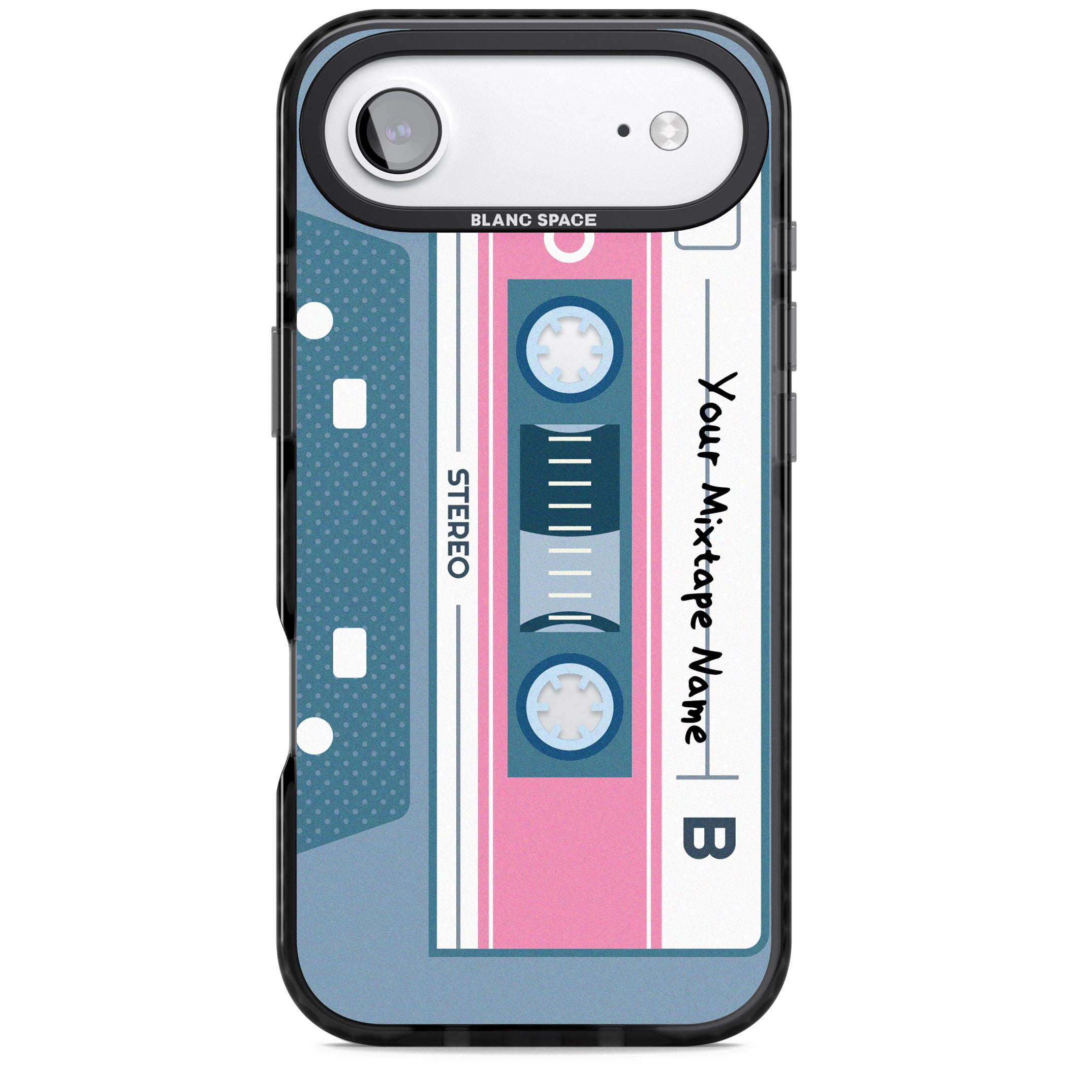 Personalised Retro Cassette Mixtape iPhone 17 Air Impact Black Phone Case