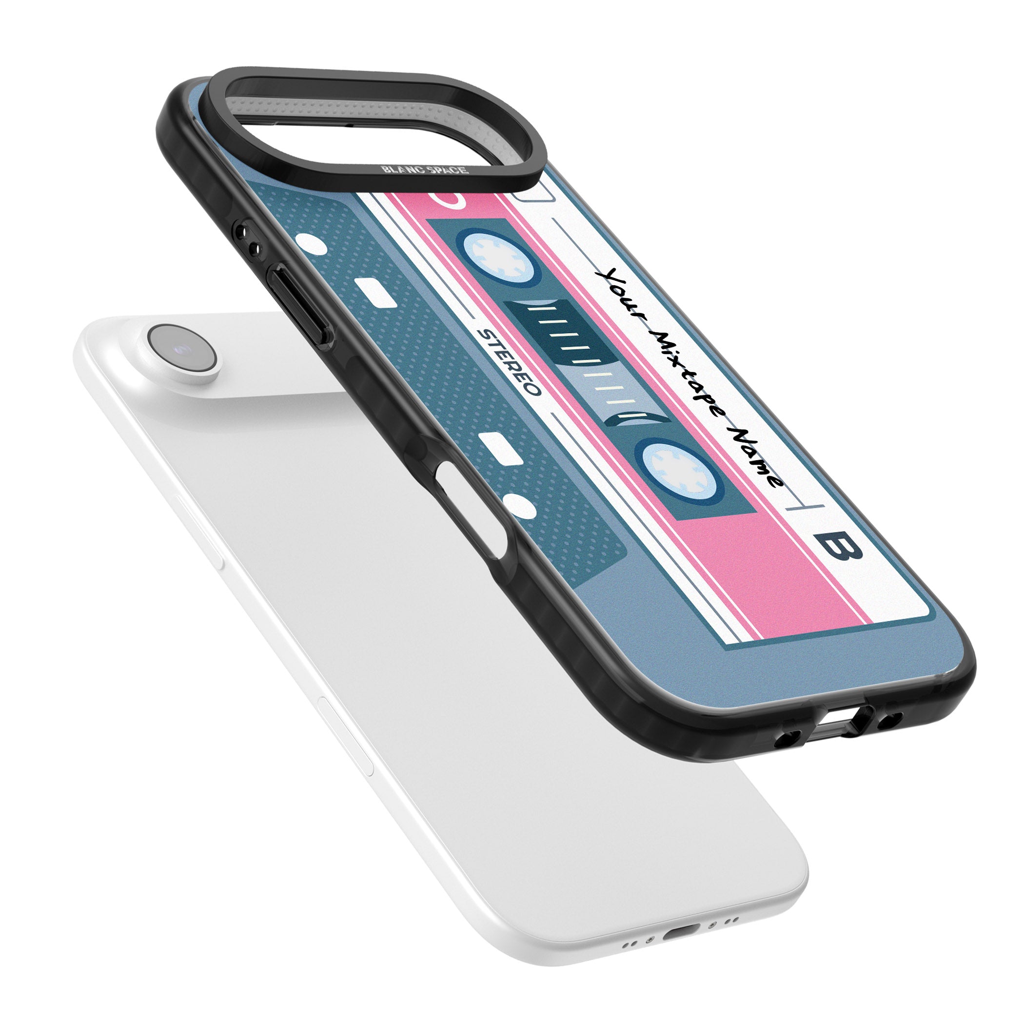 Personalised Retro Cassette Mixtape iPhone 17 Air Impact Black Phone Case Colours