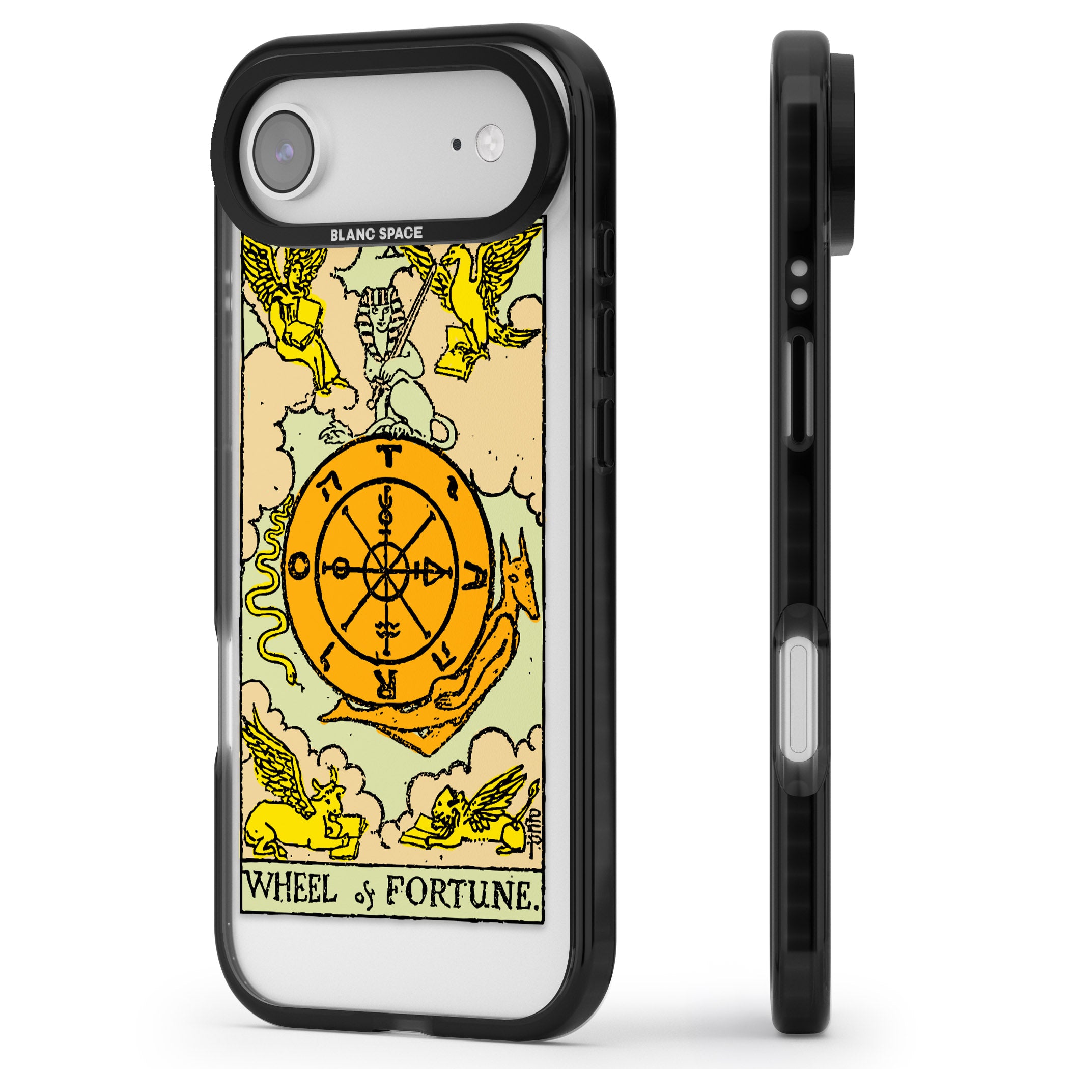 Personalised Wheel Of Fortune Tarot Card (Color) iPhone 17 Air Impact Black Phone Case Side Profile