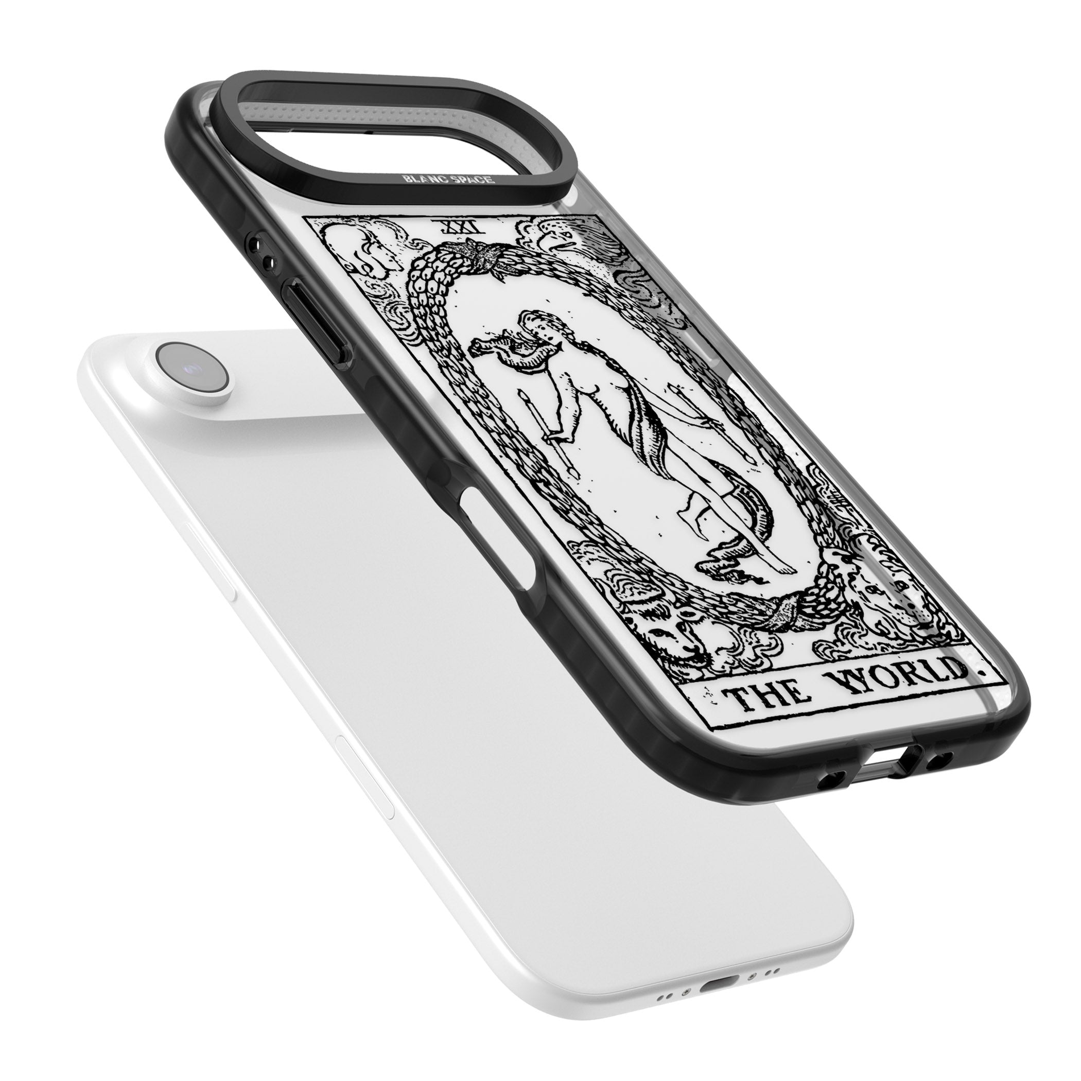 Personalised The World Tarot Card (Clear) iPhone 17 Air Impact Black Phone Case Colours