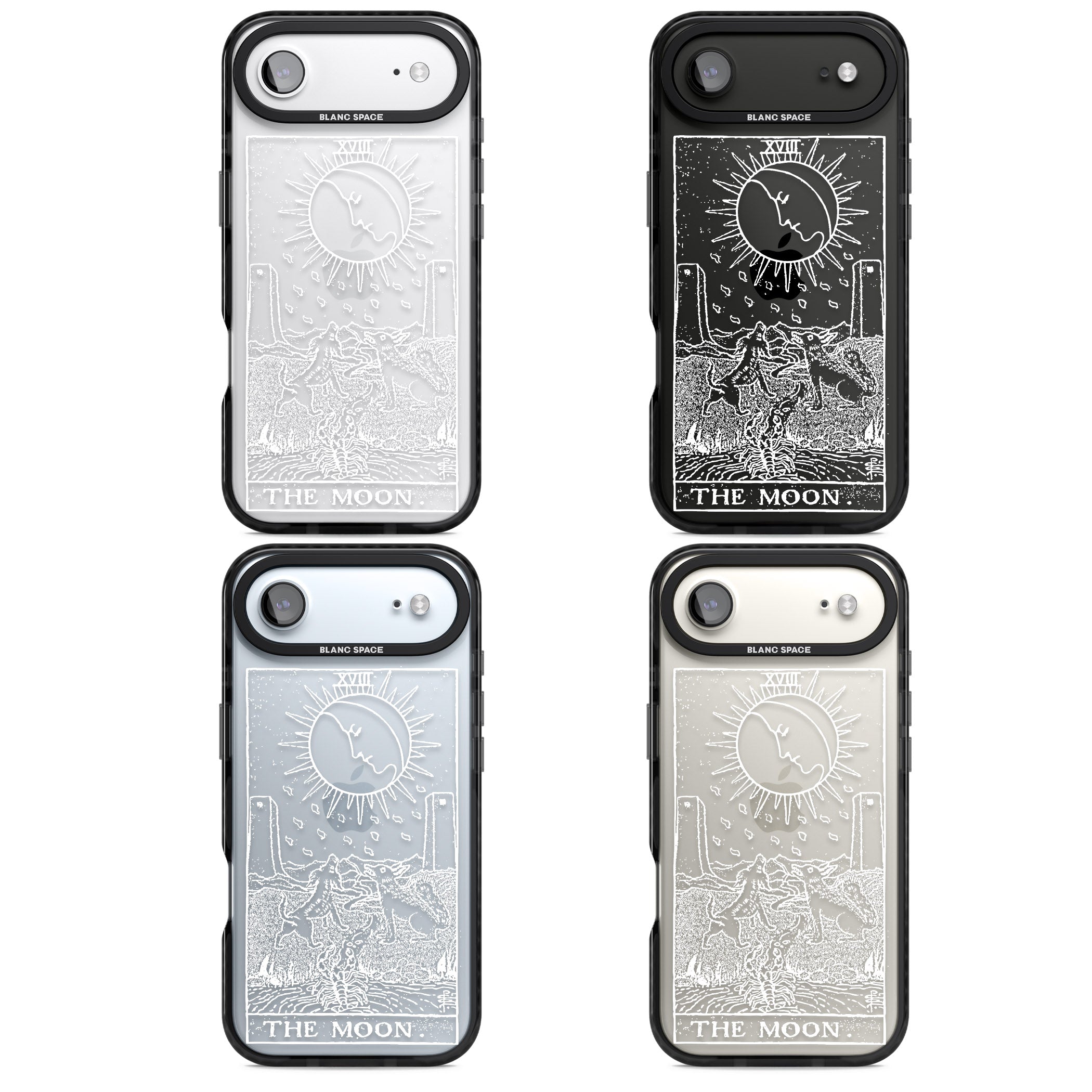 Personalised The Moon Tarot Card (White) iPhone 17 Air Impact Black Phone Case APT Impact Protection